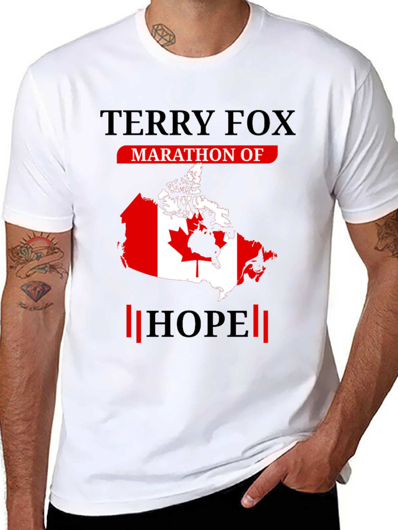 Terry Fox Marathon of Hope Black T-Shirt