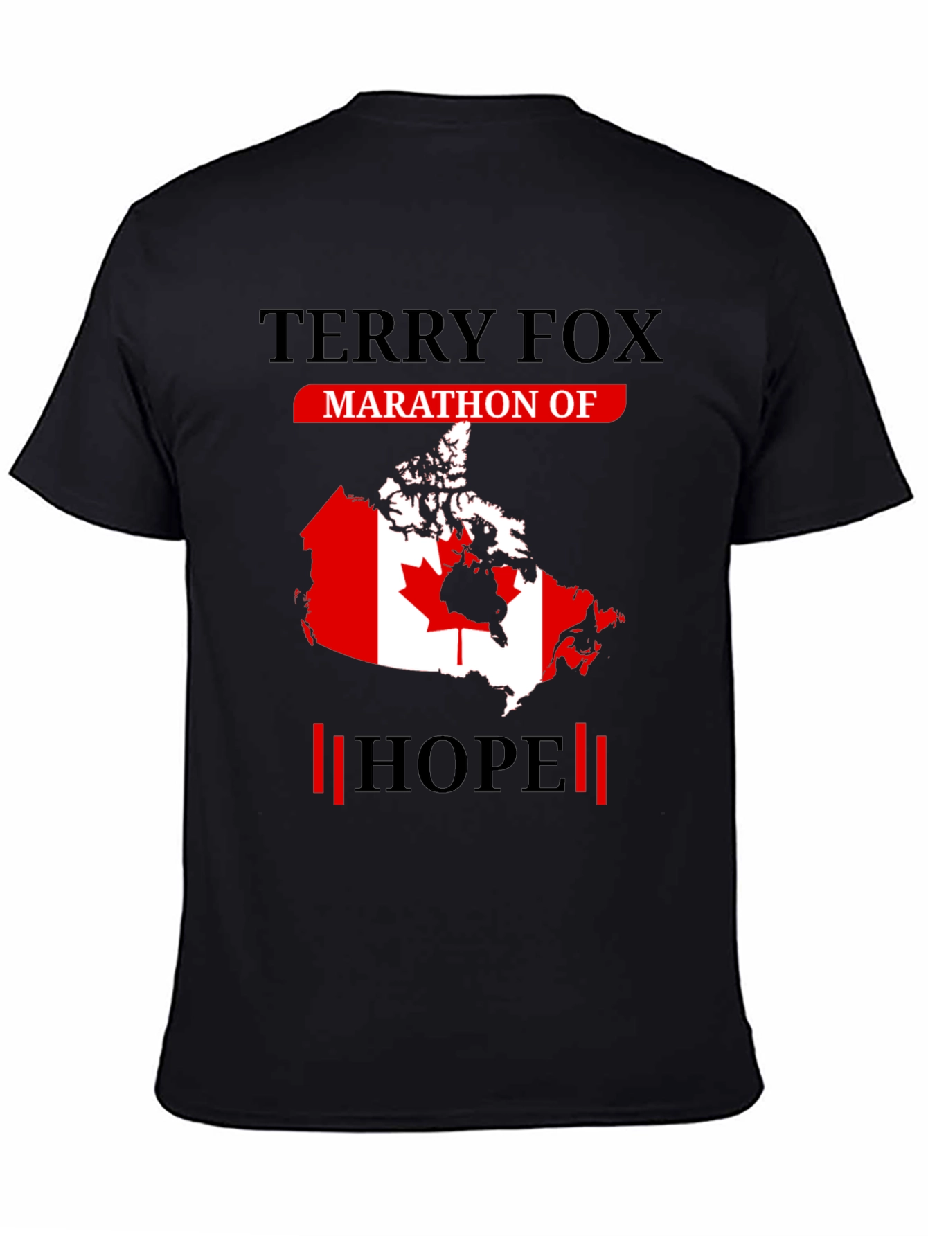 Terry Fox Marathon of Hope Black T-Shirt