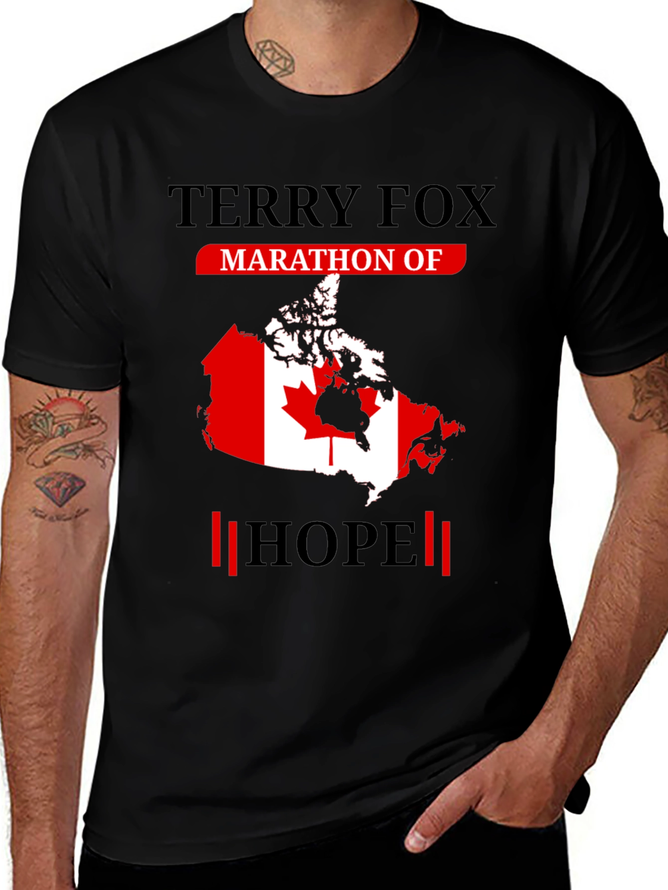 Terry Fox Marathon of Hope Black T-Shirt