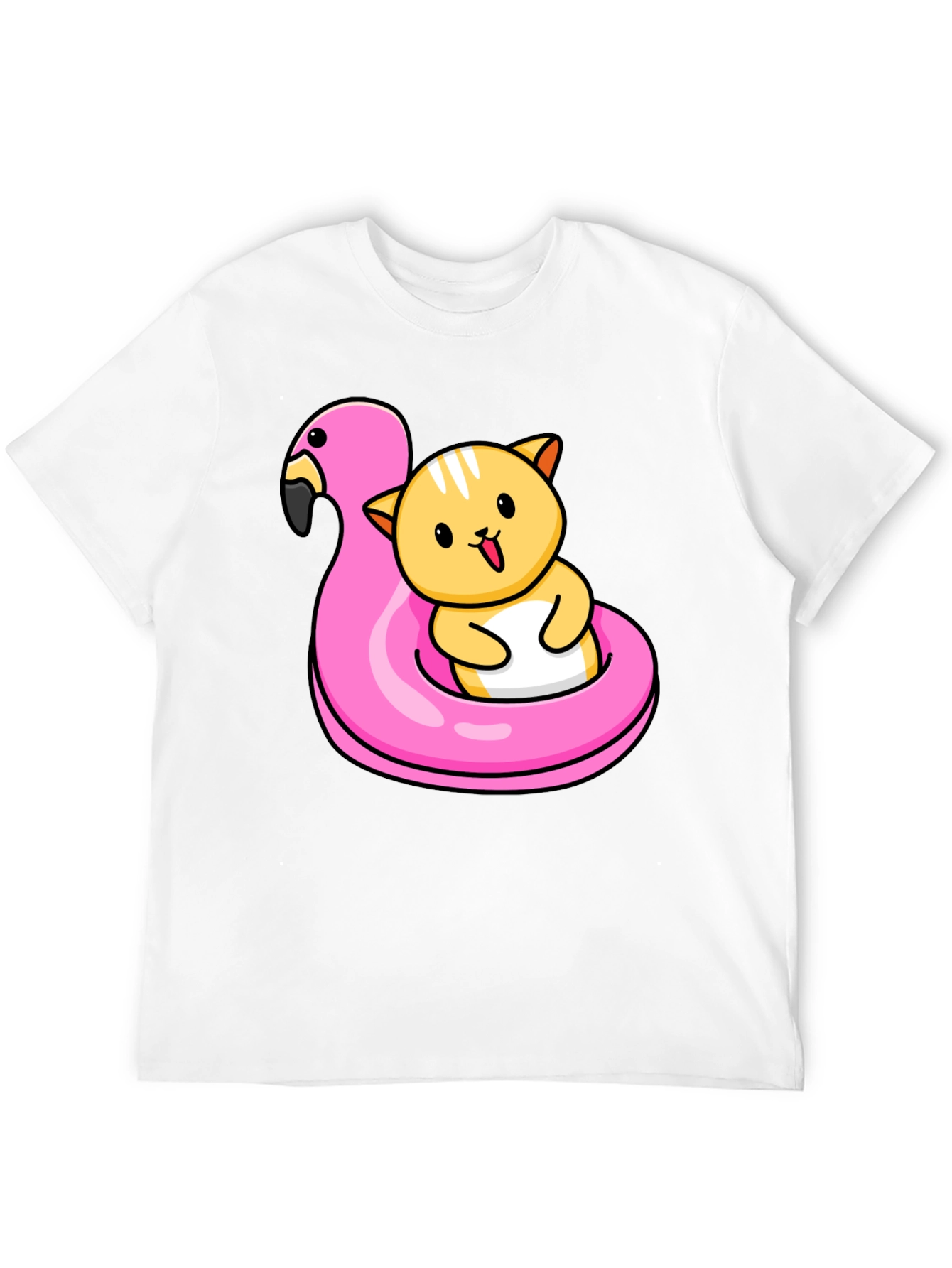 Cute Cat Flamingo Pool Float T-Shirt