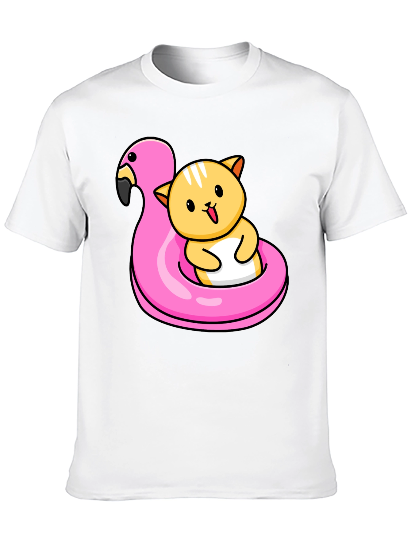 Cute Cat Flamingo Pool Float T-Shirt