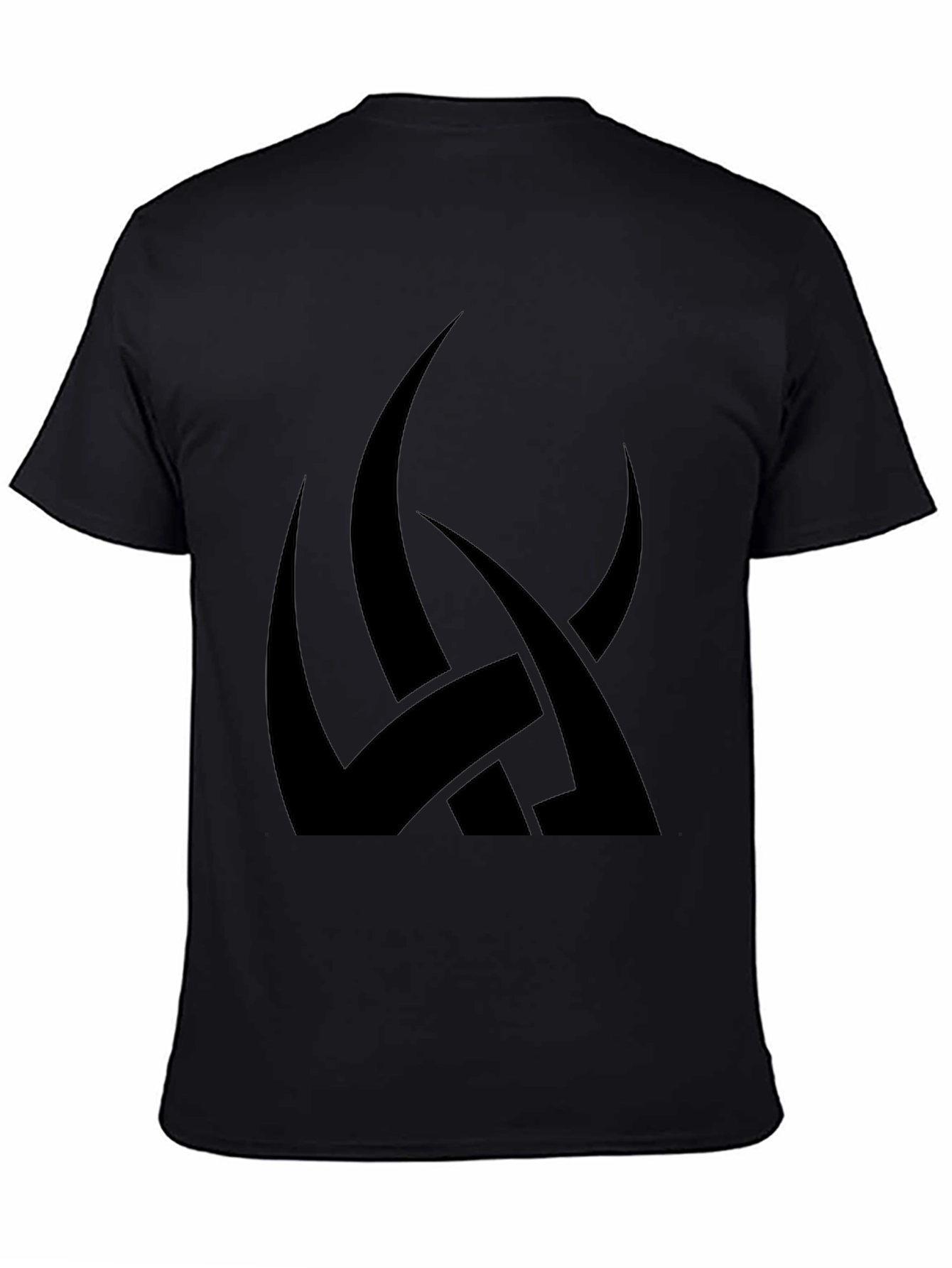 Mens Black Graphic Tee - Abstract Tribal Design