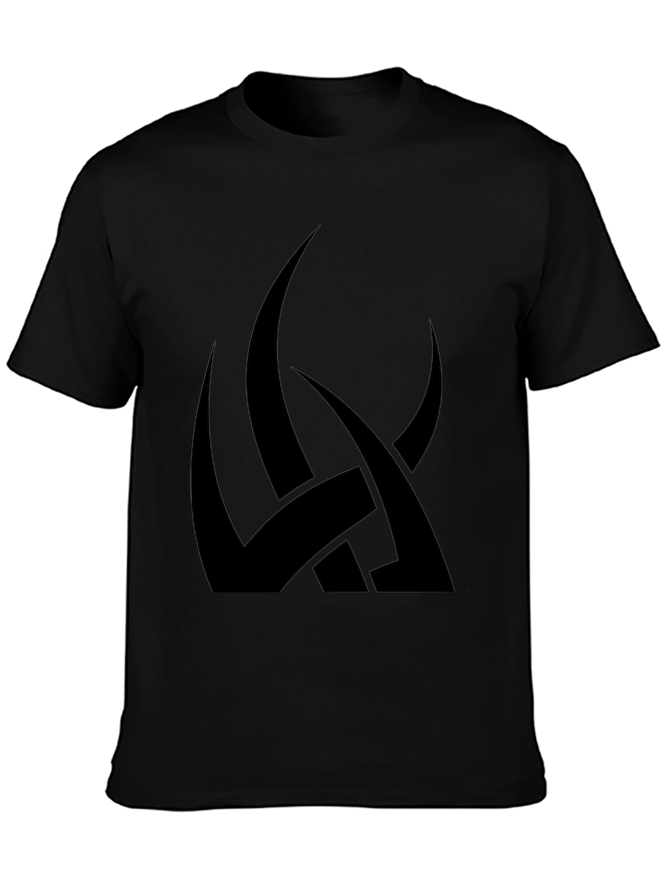 Mens Black Graphic Tee - Abstract Tribal Design