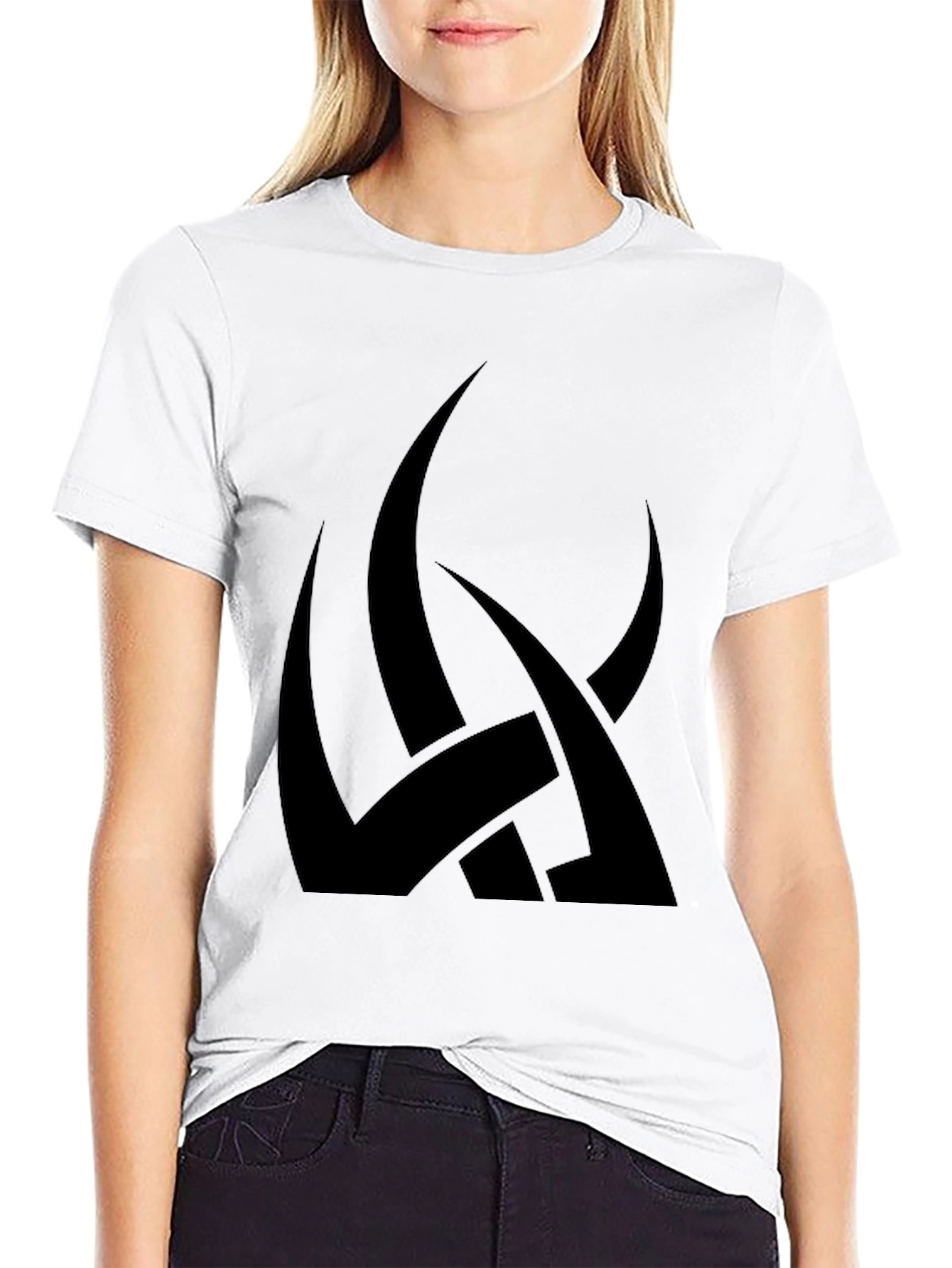 Mens Black Graphic Tee - Abstract Tribal Design