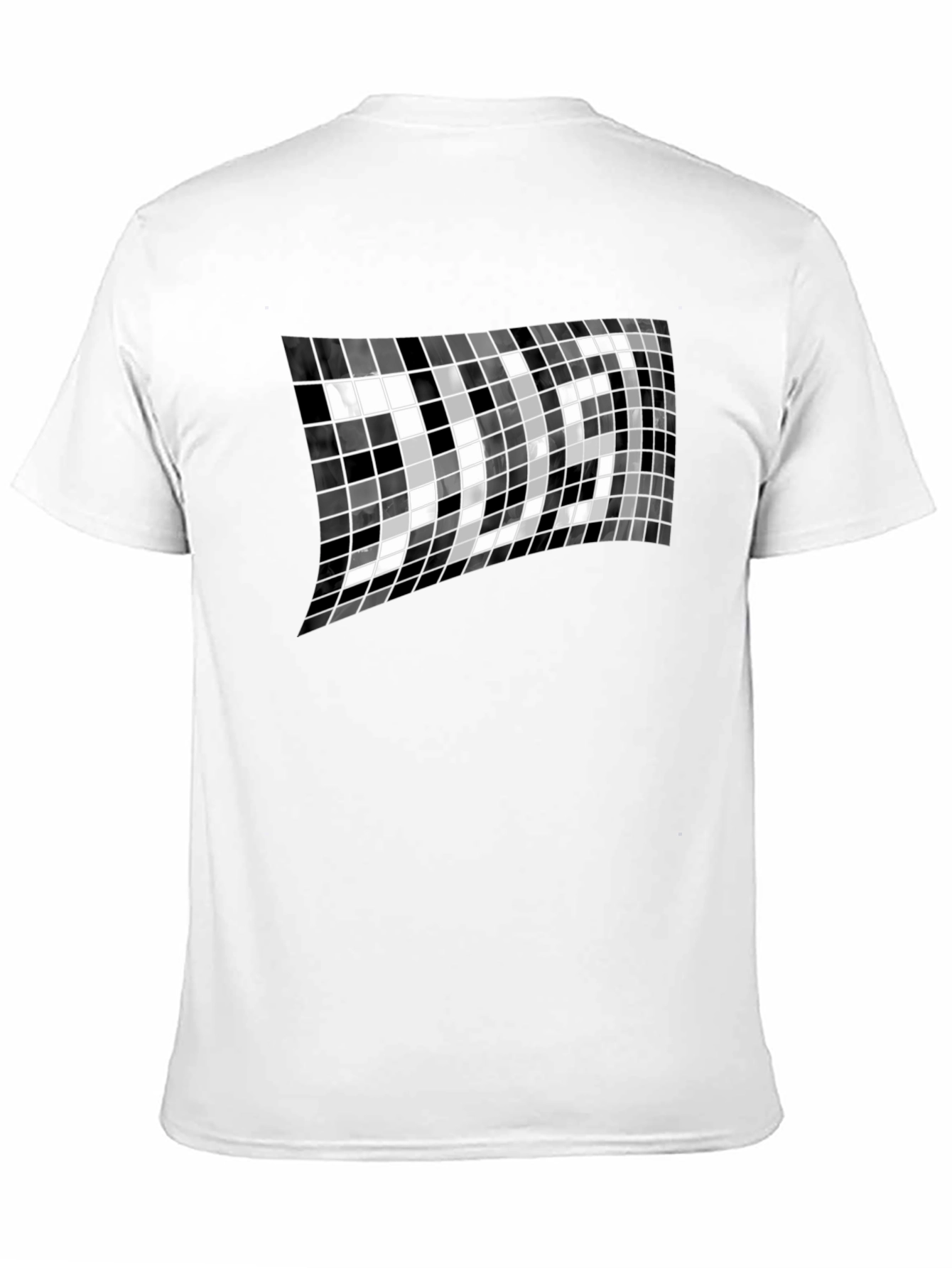 Abstract Mosaic Graphic Black T-Shirt