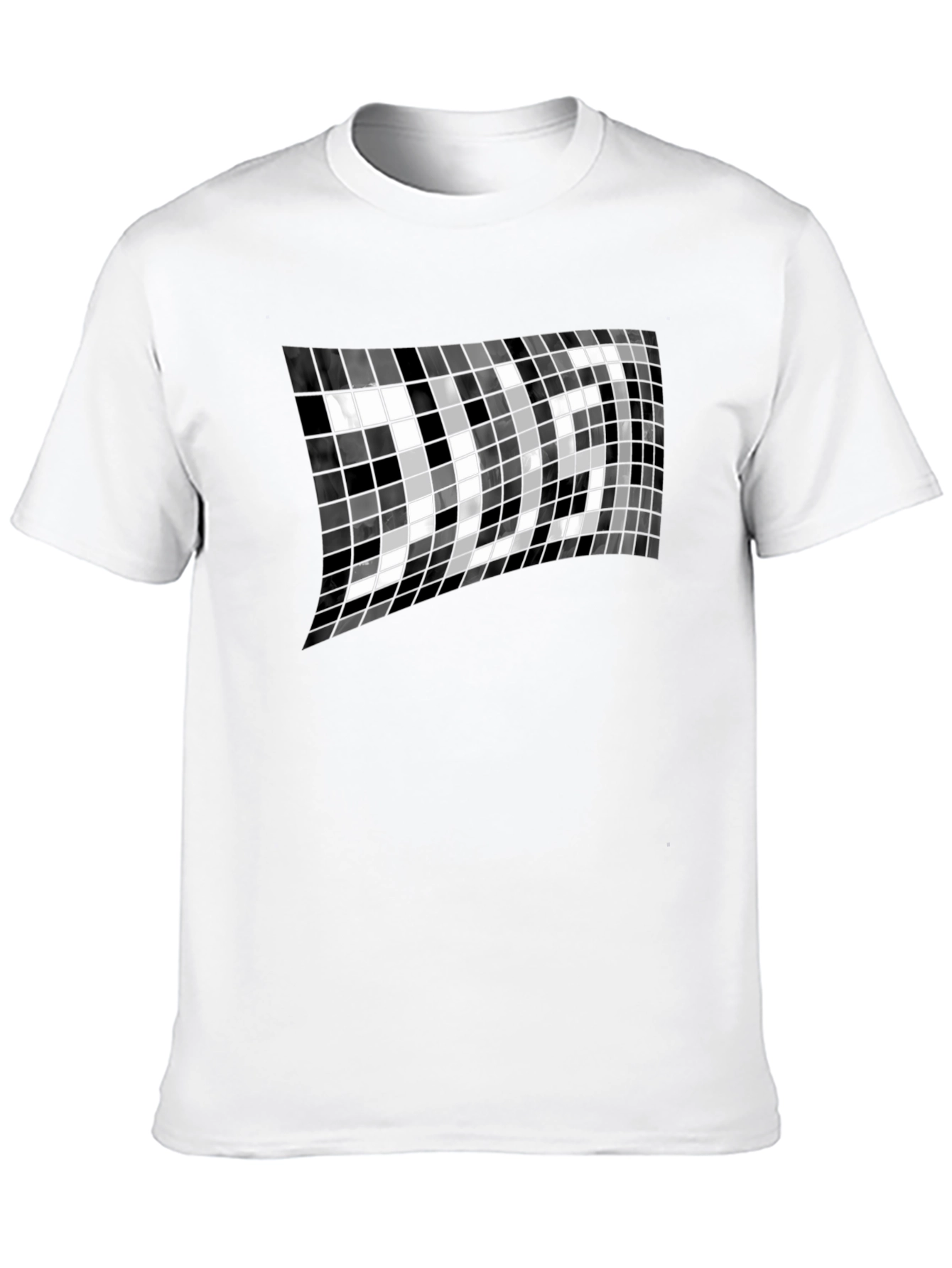 Abstract Mosaic Graphic Black T-Shirt