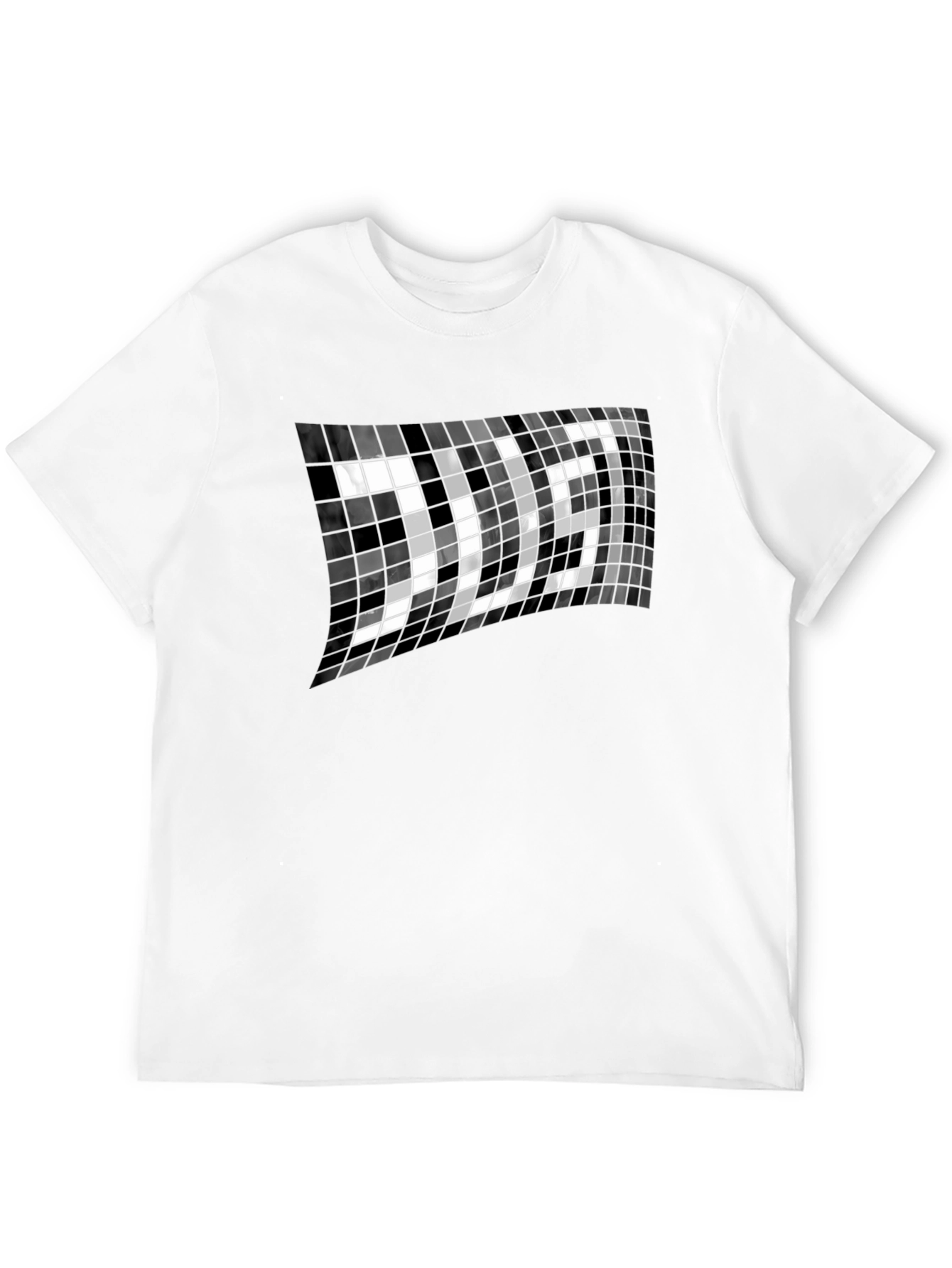 Abstract Mosaic Graphic Black T-Shirt