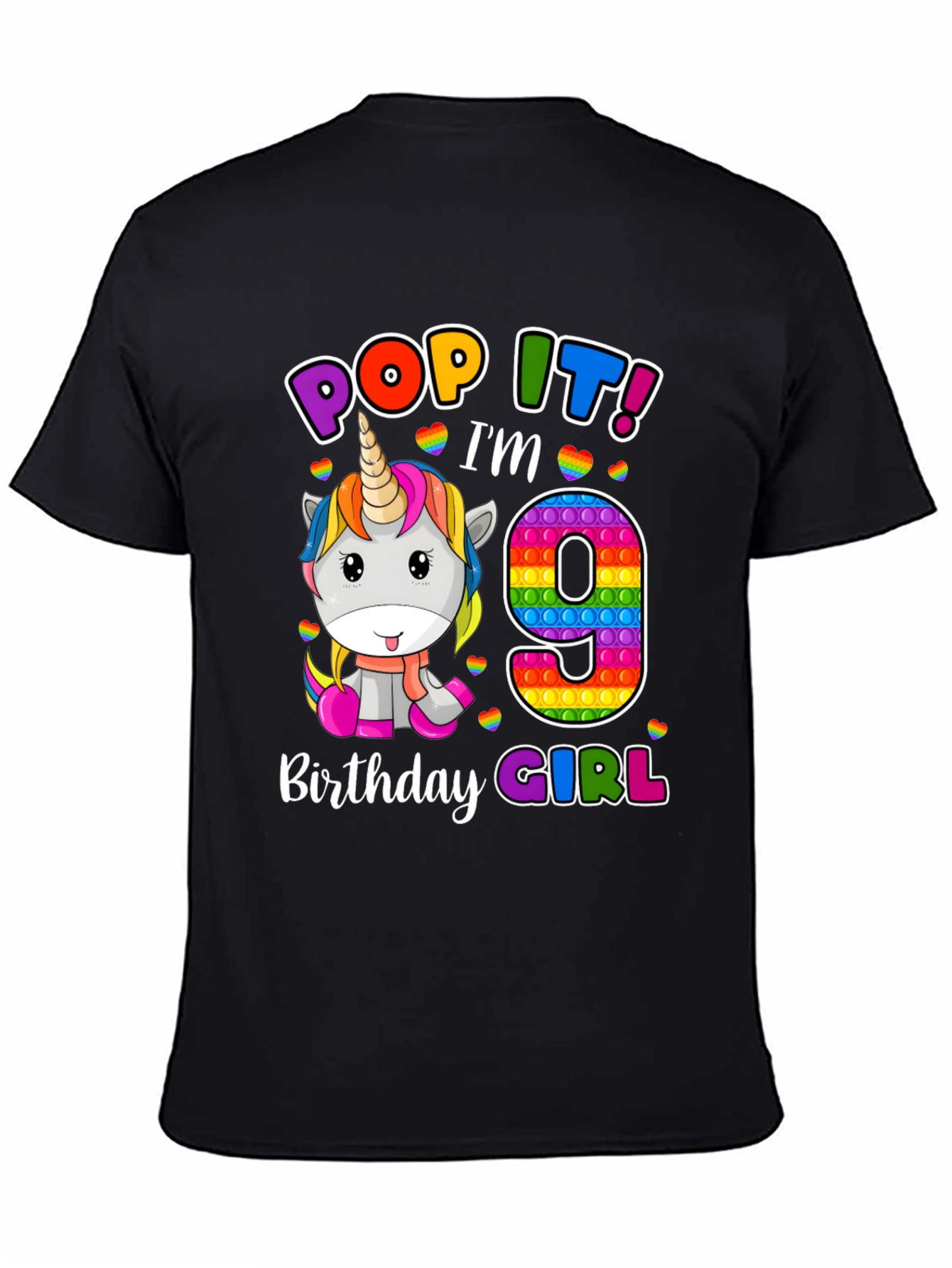 Pop It Im 9 Birthday Girl T-Shirt
