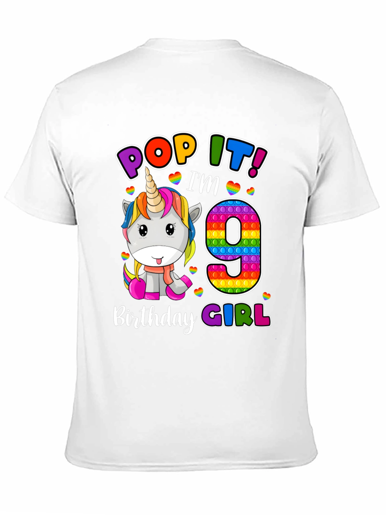Pop It Im 9 Birthday Girl T-Shirt