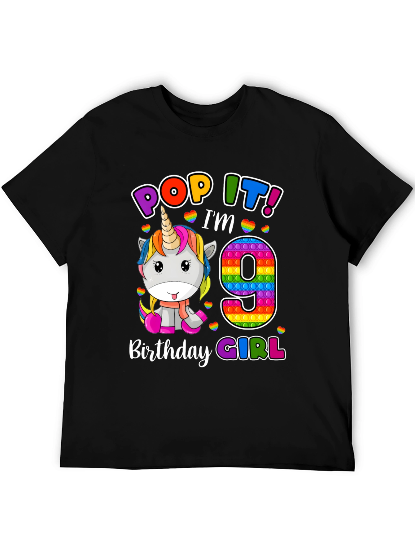 Pop It Im 9 Birthday Girl T-Shirt
