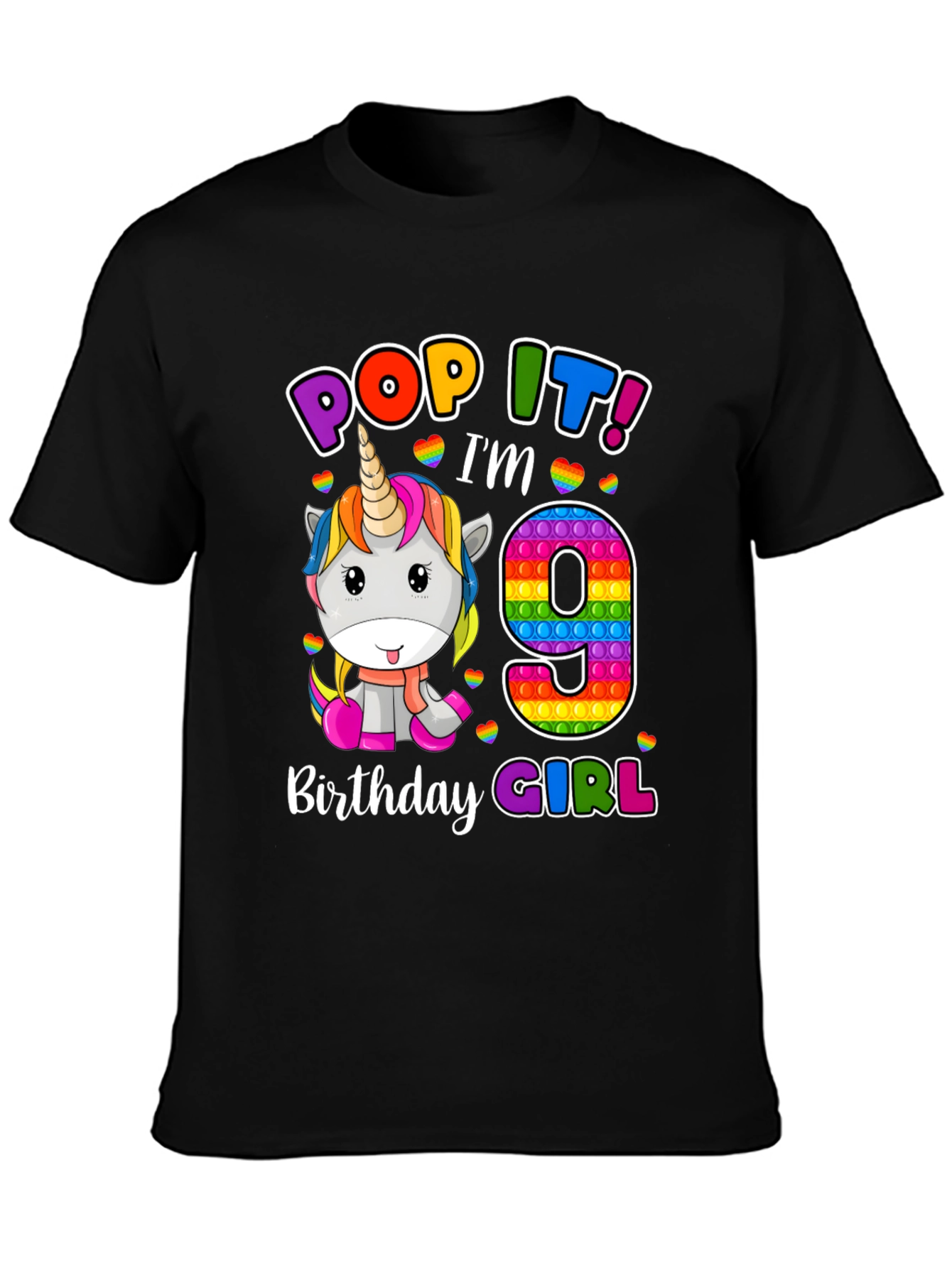 Pop It Im 9 Birthday Girl T-Shirt