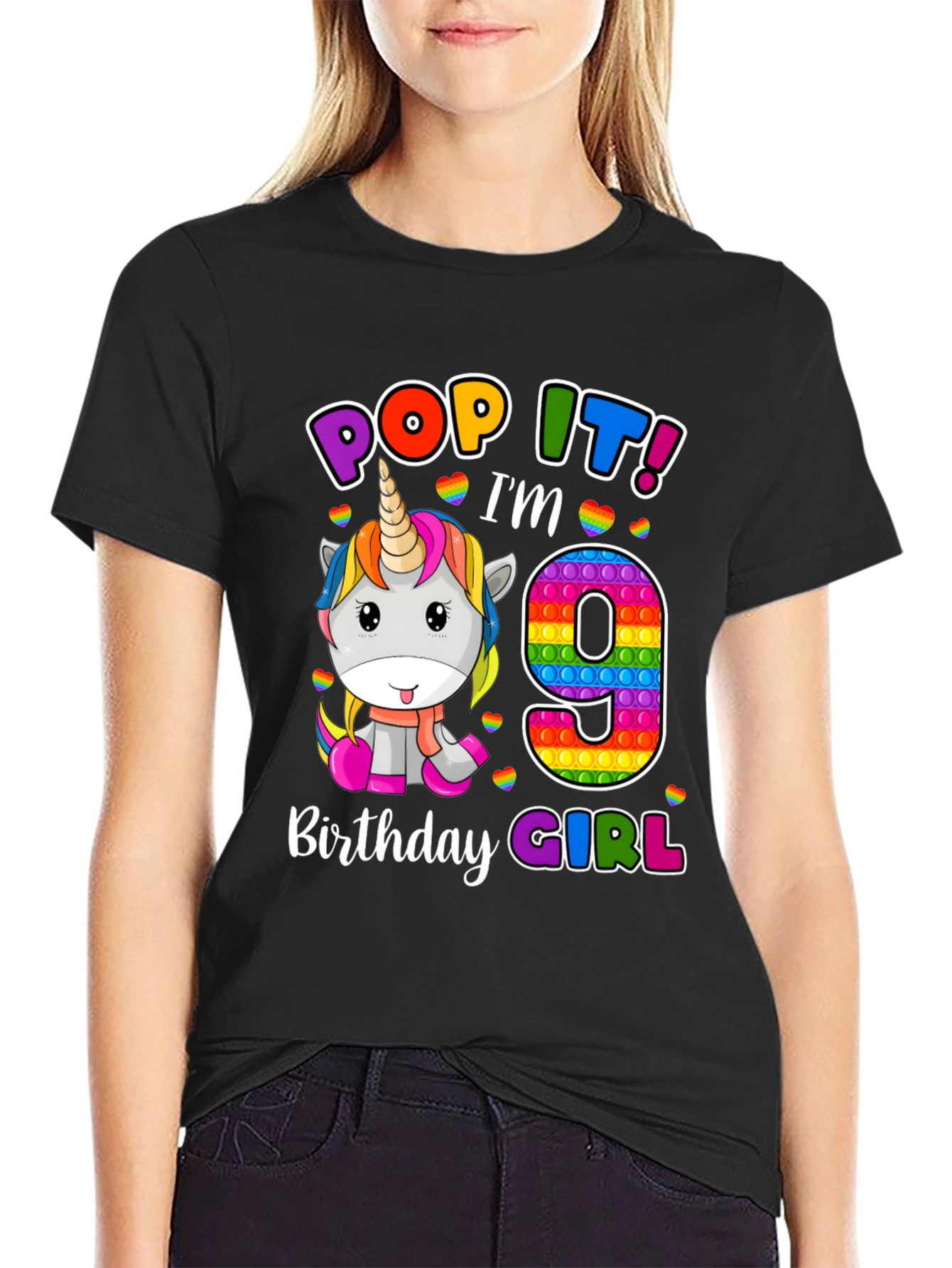 Pop It Im 9 Birthday Girl T-Shirt