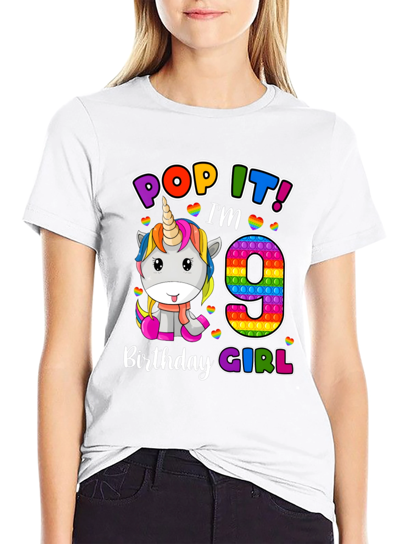 Pop It Im 9 Birthday Girl T-Shirt