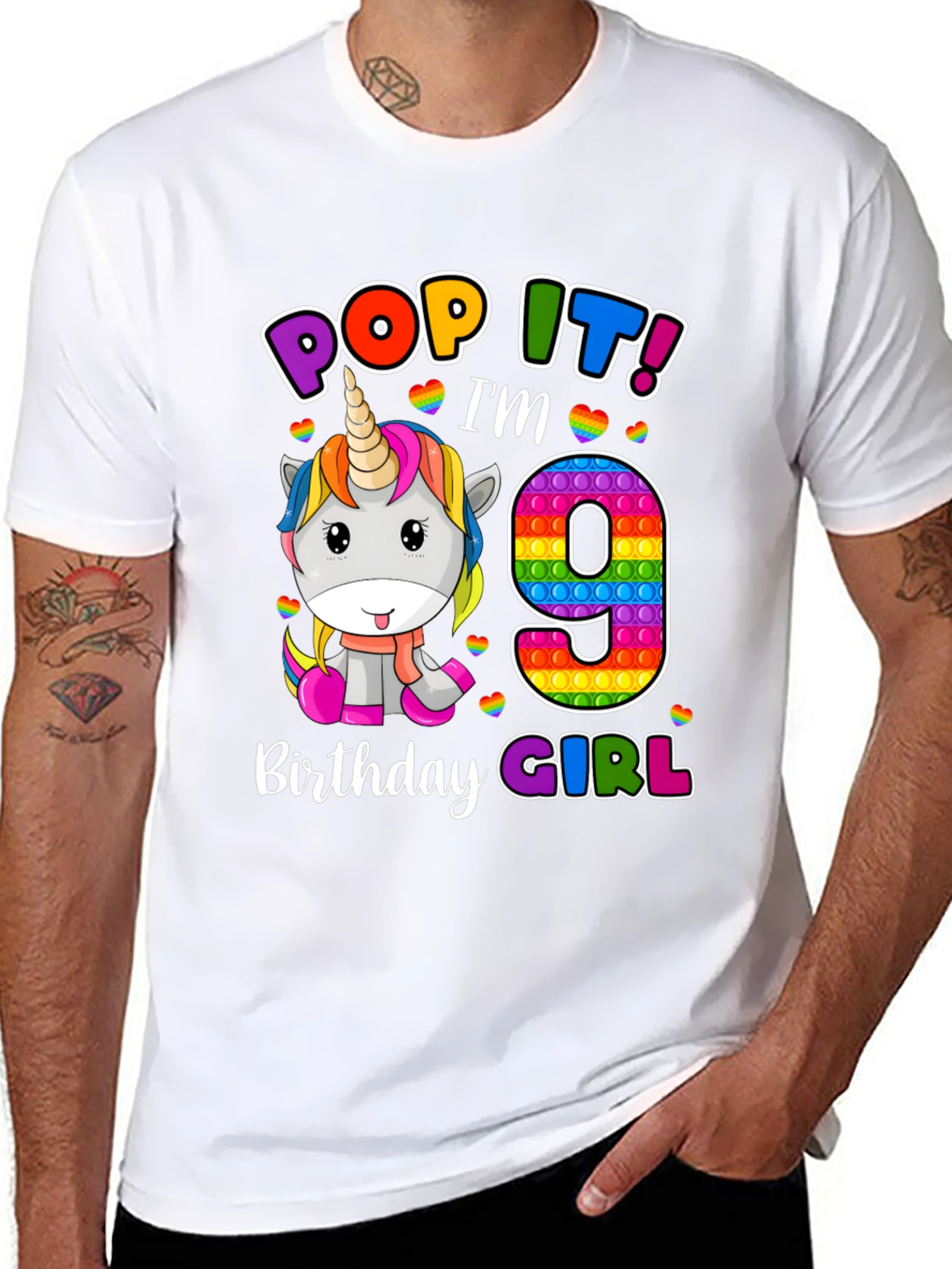 Pop It Im 9 Birthday Girl T-Shirt