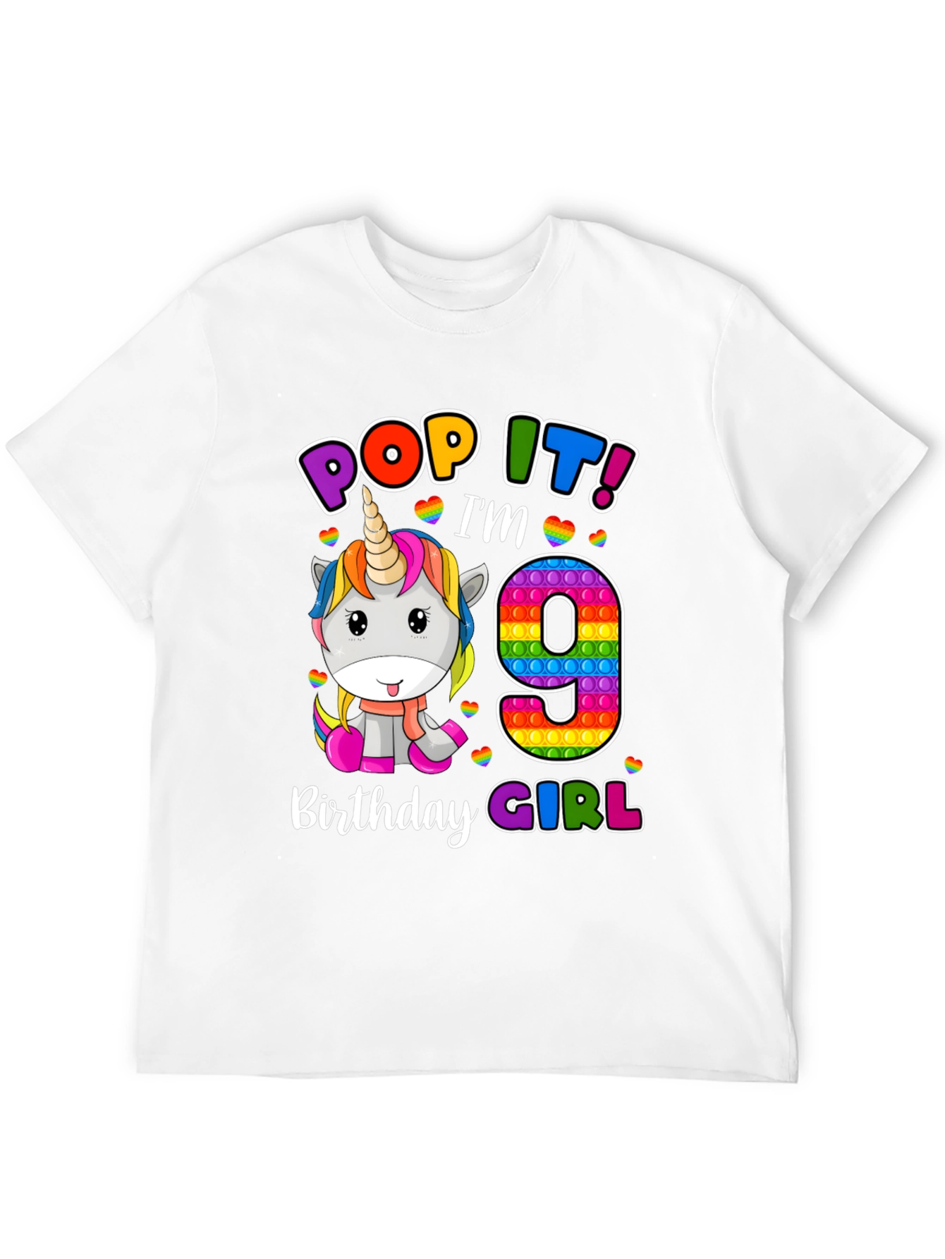 Pop It Im 9 Birthday Girl T-Shirt
