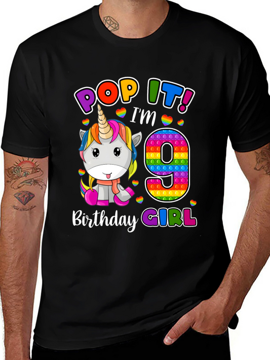 Pop It Im 9 Birthday Girl T-Shirt