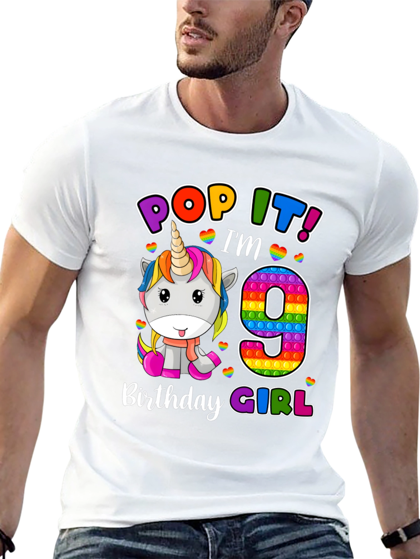 Pop It Im 9 Birthday Girl T-Shirt