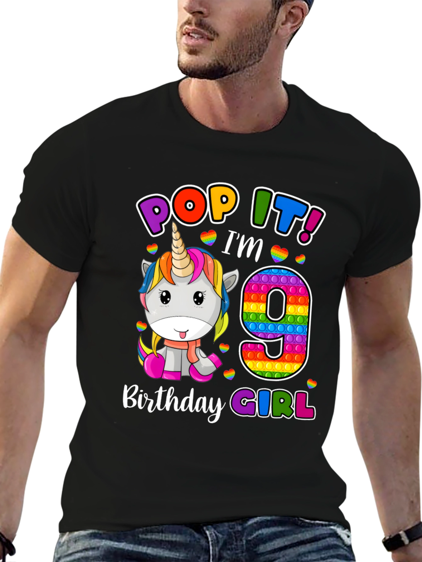 Pop It Im 9 Birthday Girl T-Shirt