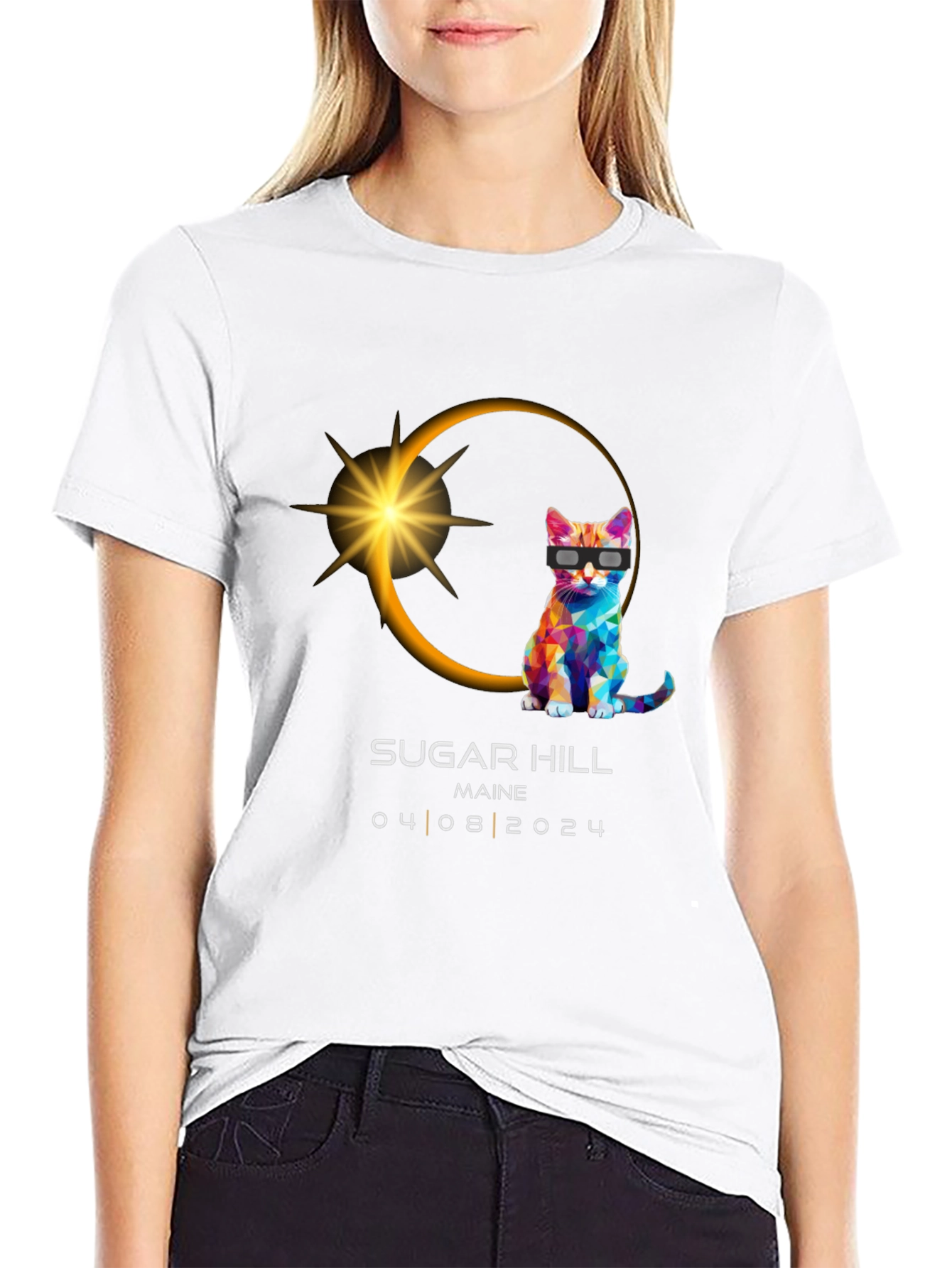 Eclipse Cat T-Shirt - Sugar Hill Maine 04/08/2024