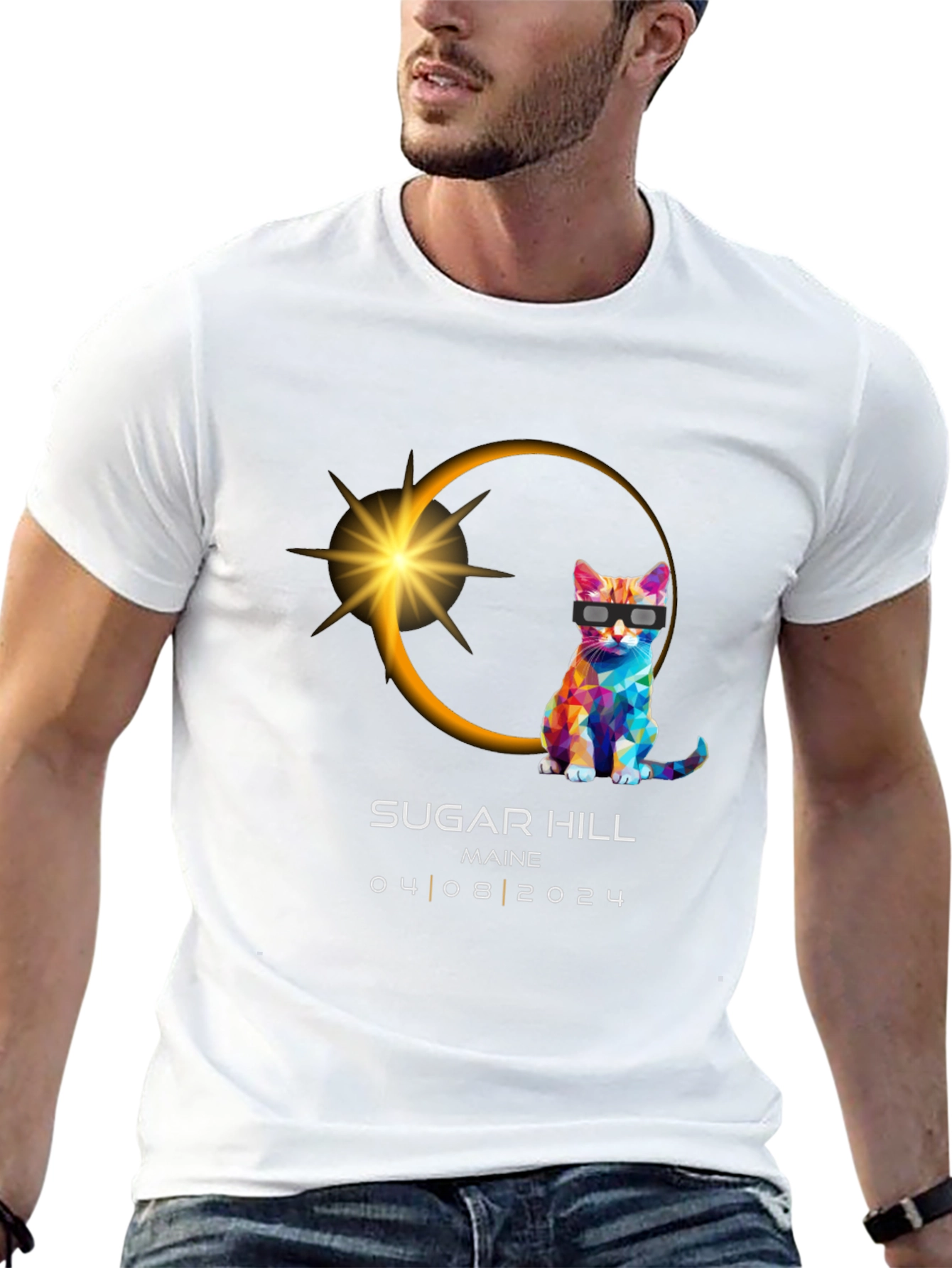 Eclipse Cat T-Shirt - Sugar Hill Maine 04/08/2024