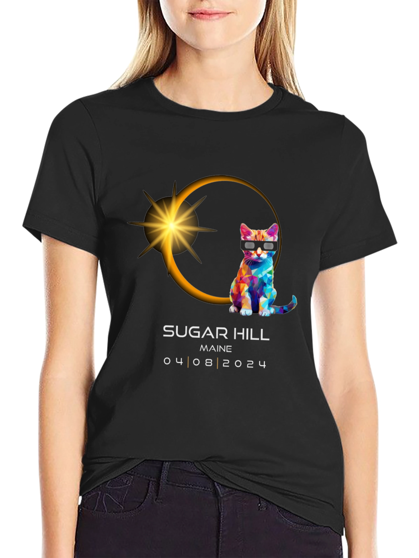 Eclipse Cat T-Shirt - Sugar Hill Maine 04/08/2024
