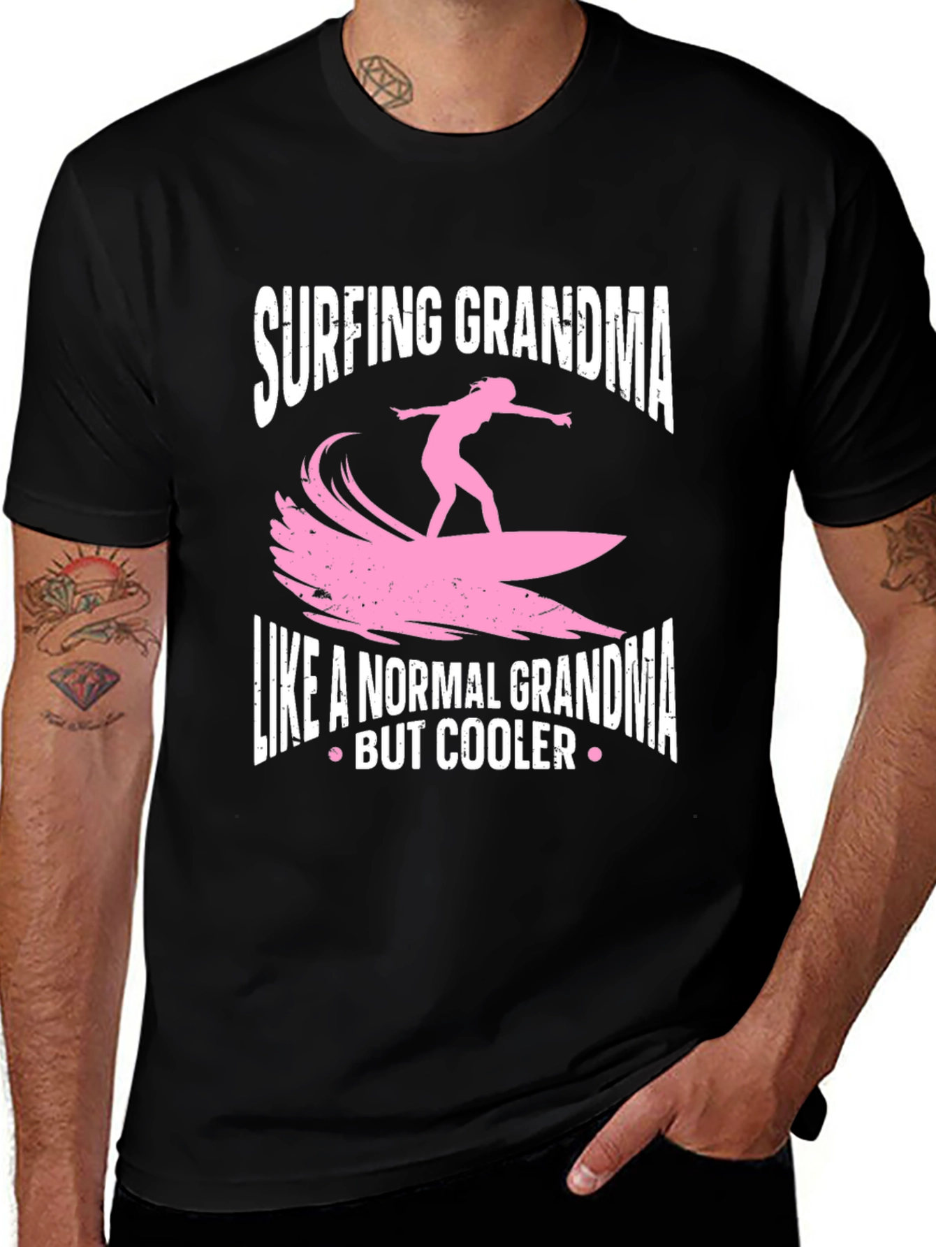 Surfing Grandma T-Shirt - Cool Grandma Tee