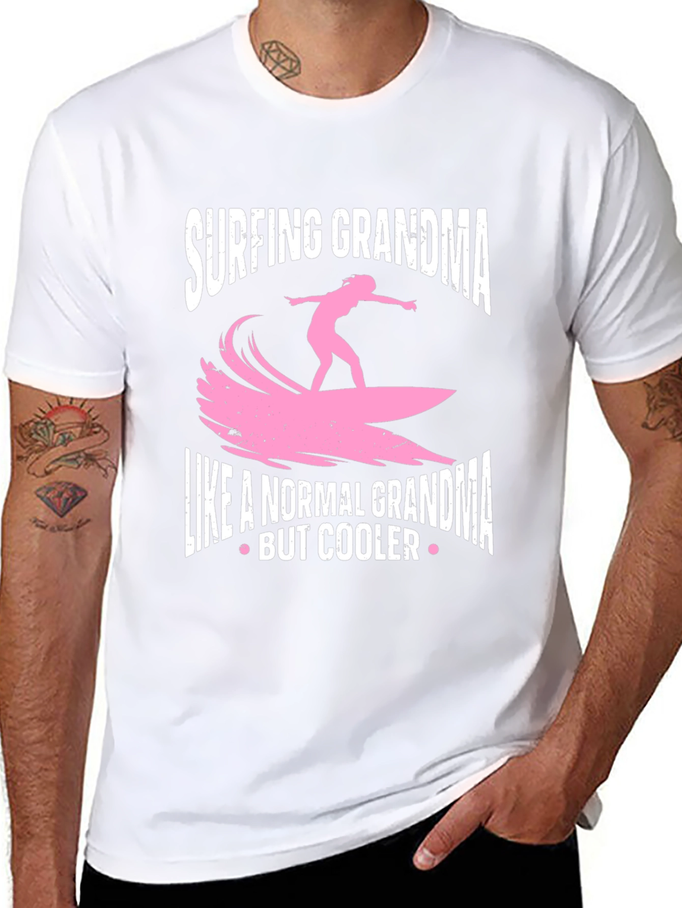 Surfing Grandma T-Shirt - Cool Grandma Tee