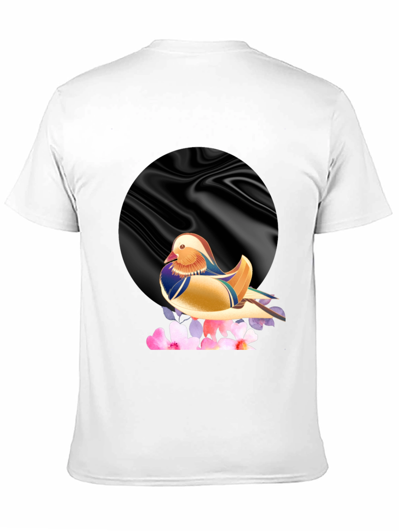 Mandarin Duck Graphic Tee - Stylish Mens Black T-Shirt
