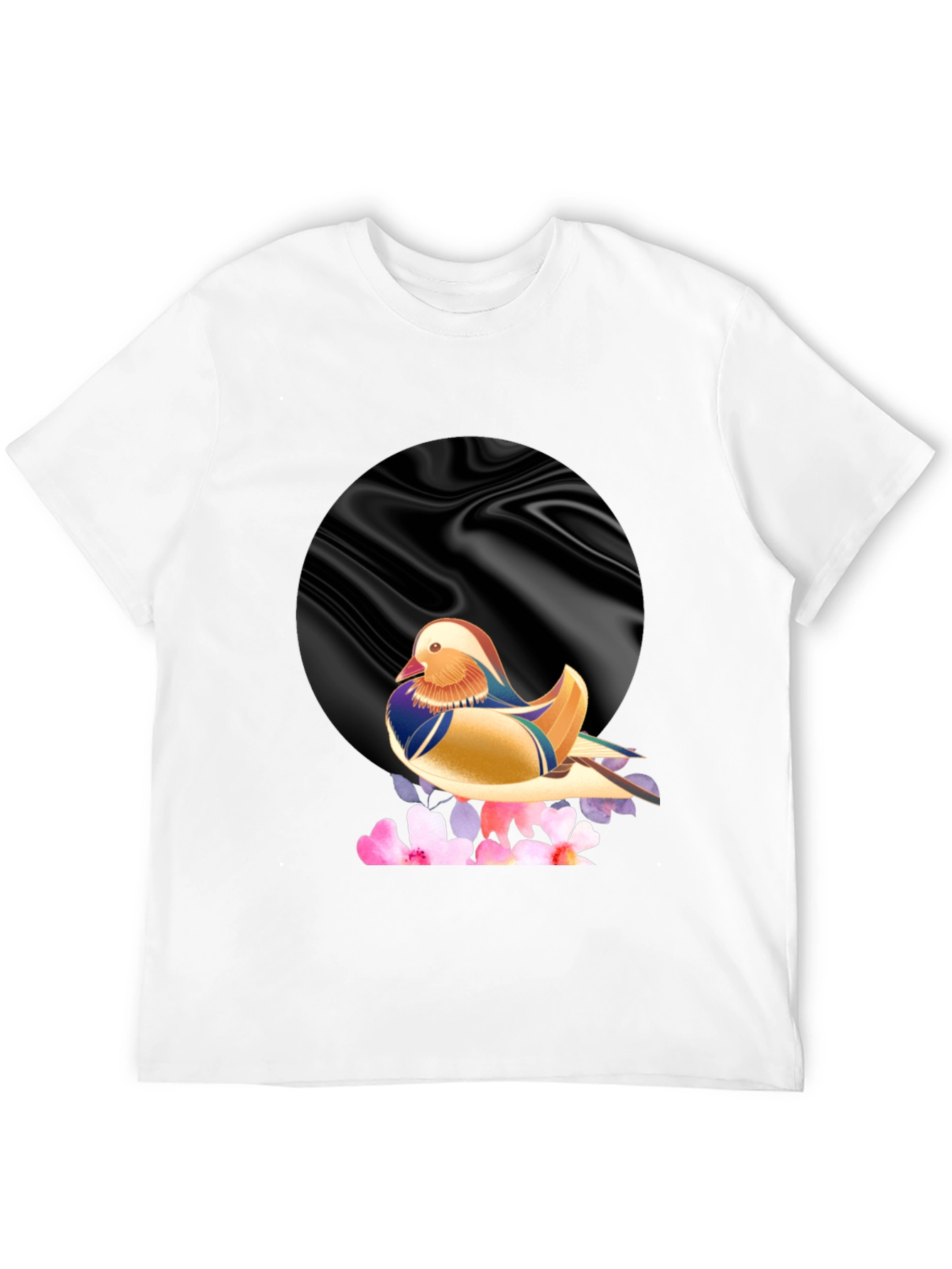 Mandarin Duck Graphic Tee - Stylish Mens Black T-Shirt