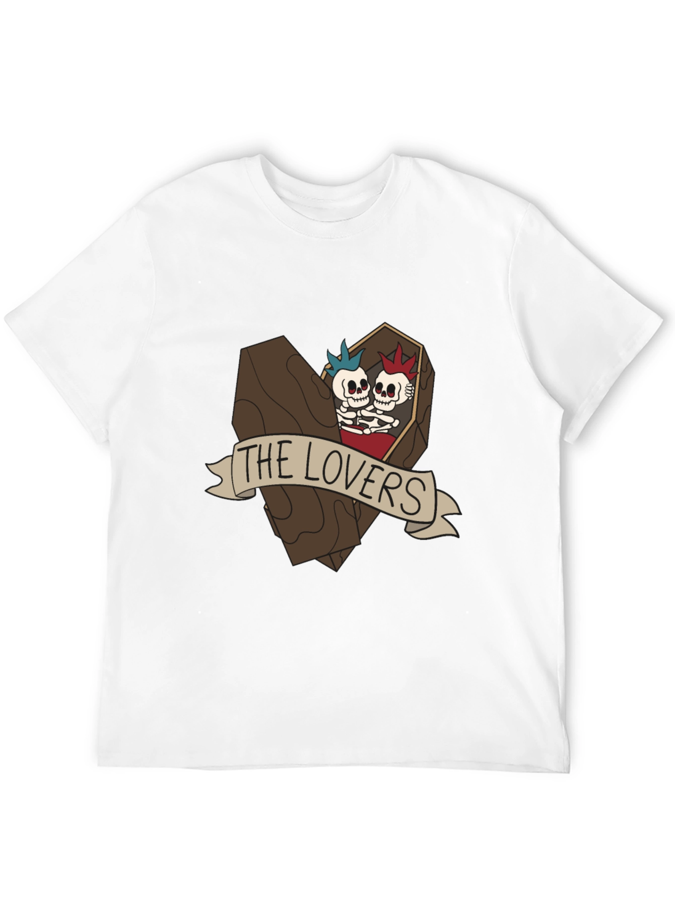 The Lovers Skeleton Graphic Tee - Black Cotton T-Shirt