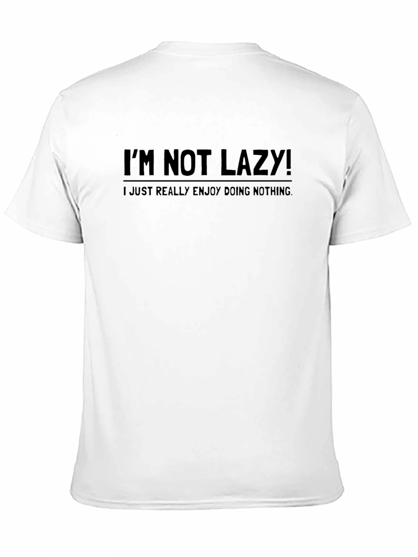 Im Not Lazy! Black Graphic T-Shirt