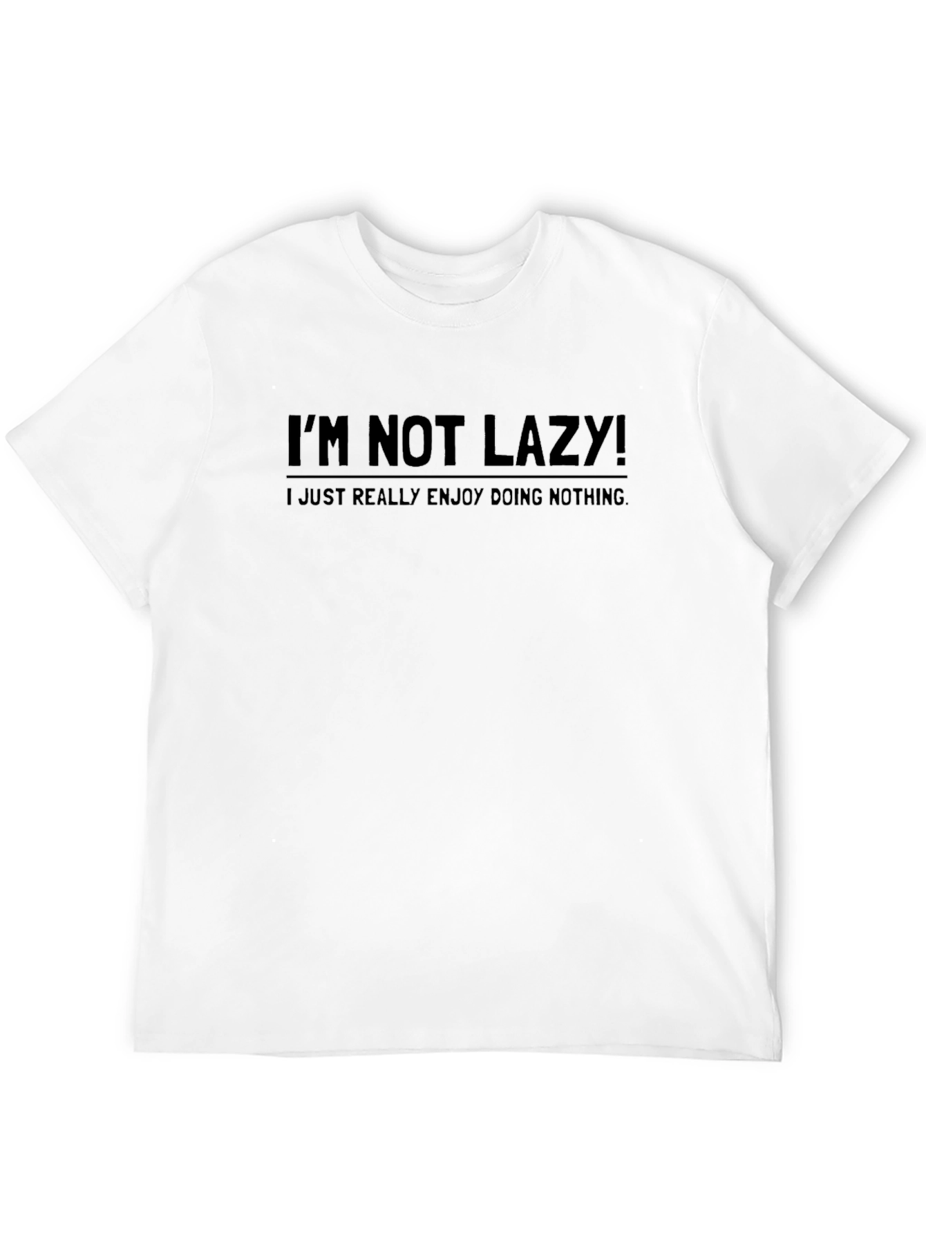 Im Not Lazy! Black Graphic T-Shirt