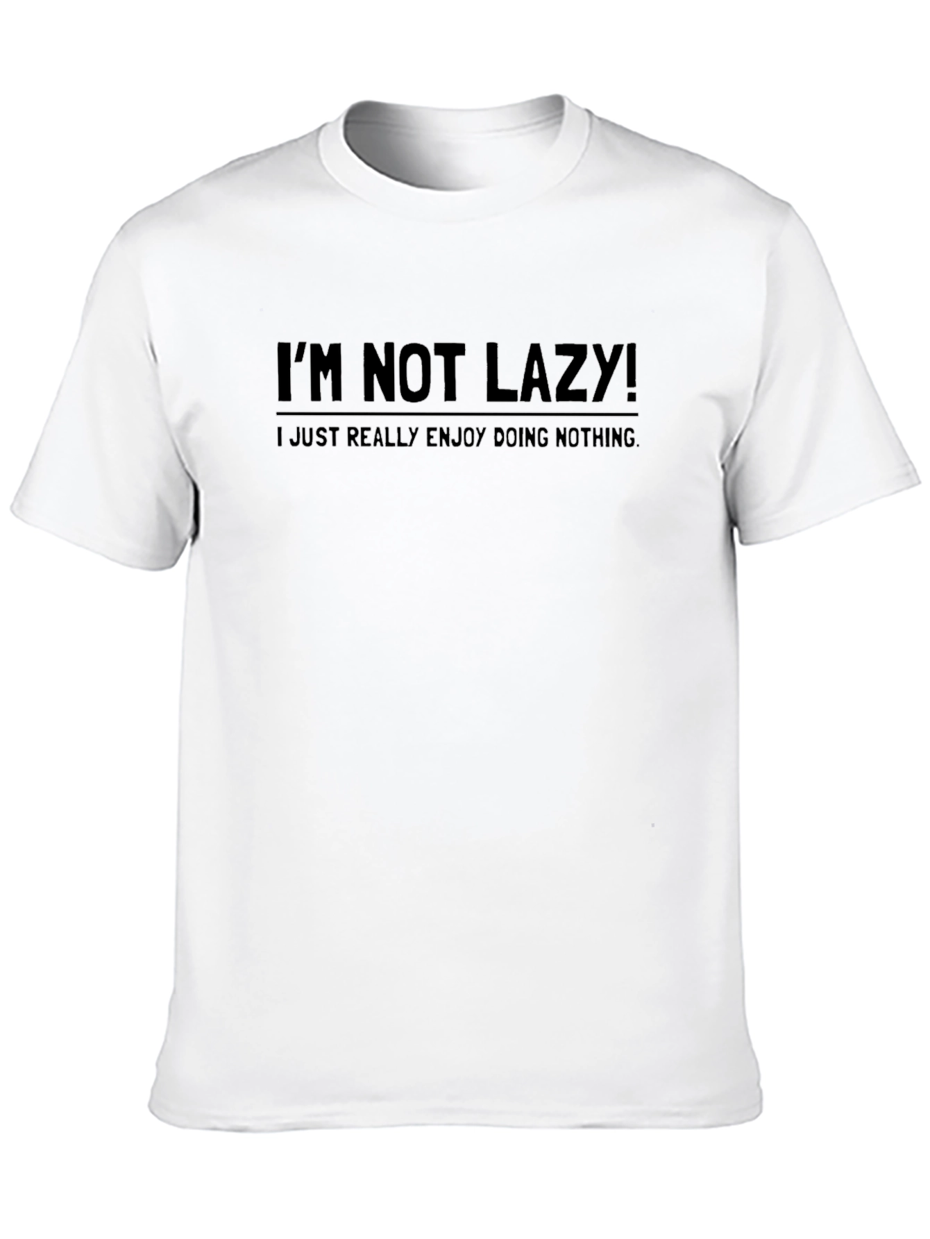 Im Not Lazy! Black Graphic T-Shirt