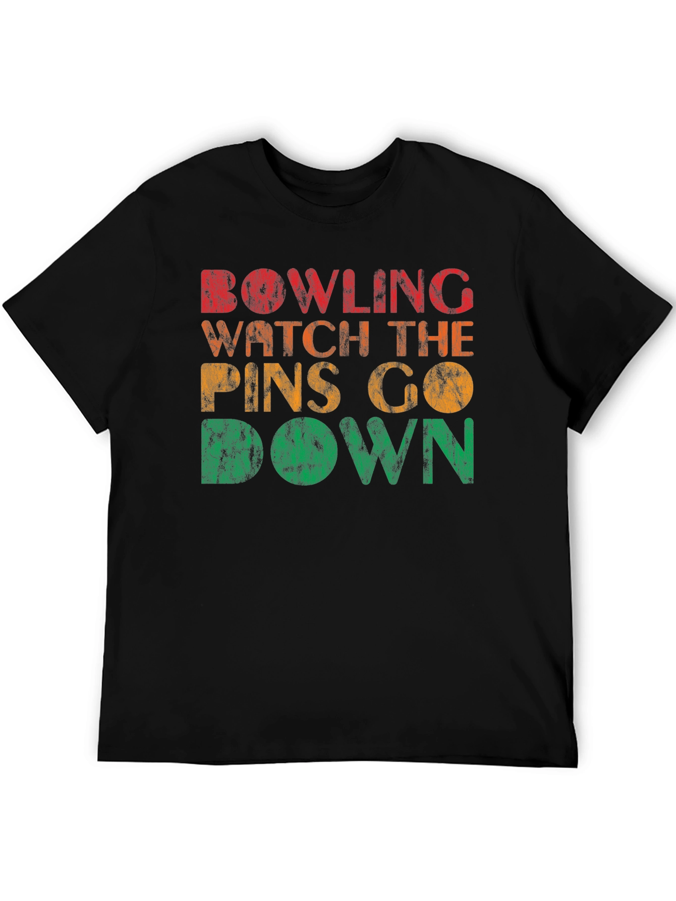 Bowling Watch The Pins Go Down Graphic Tee