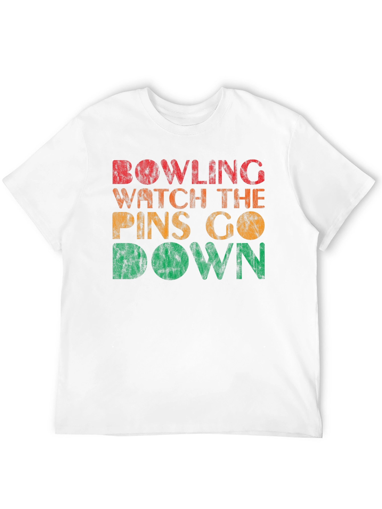 Bowling Watch The Pins Go Down Graphic Tee