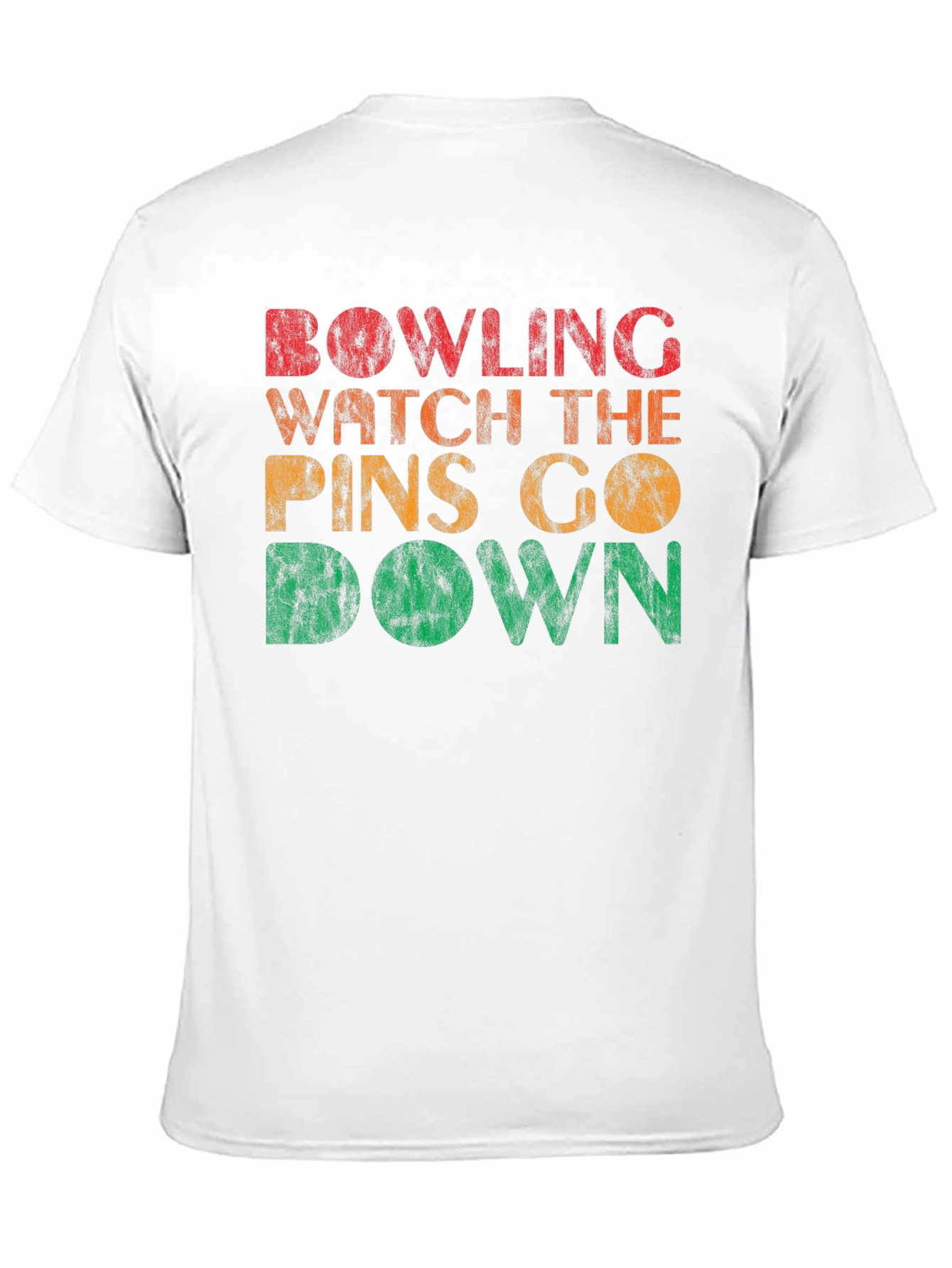 Bowling Watch The Pins Go Down Graphic Tee