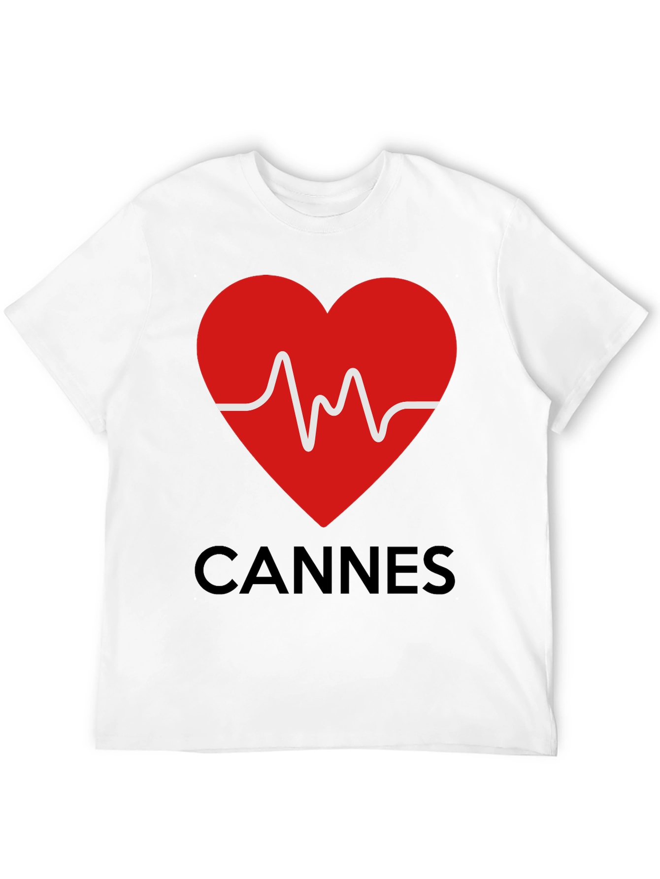 Cannes Heartbeat Graphic Tee - Stylish Black T-Shirt