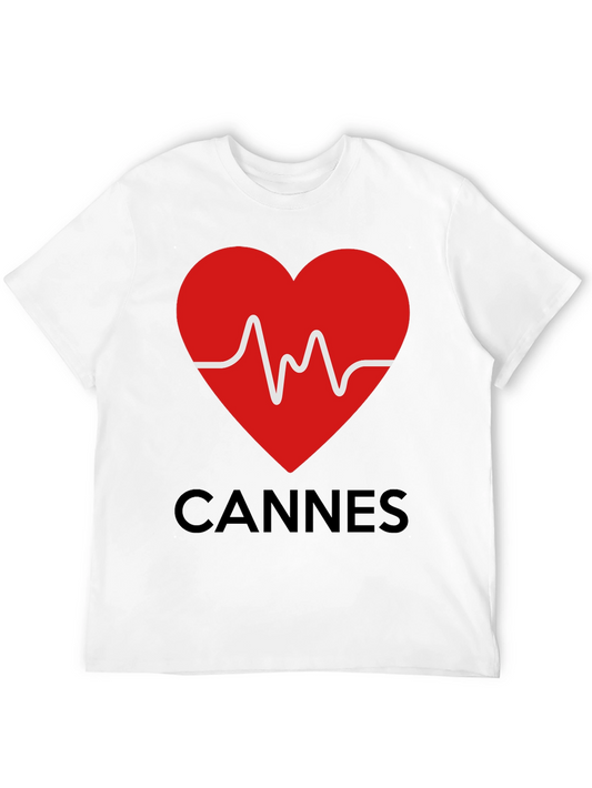 Cannes Heartbeat Graphic Tee - Stylish Black T-Shirt