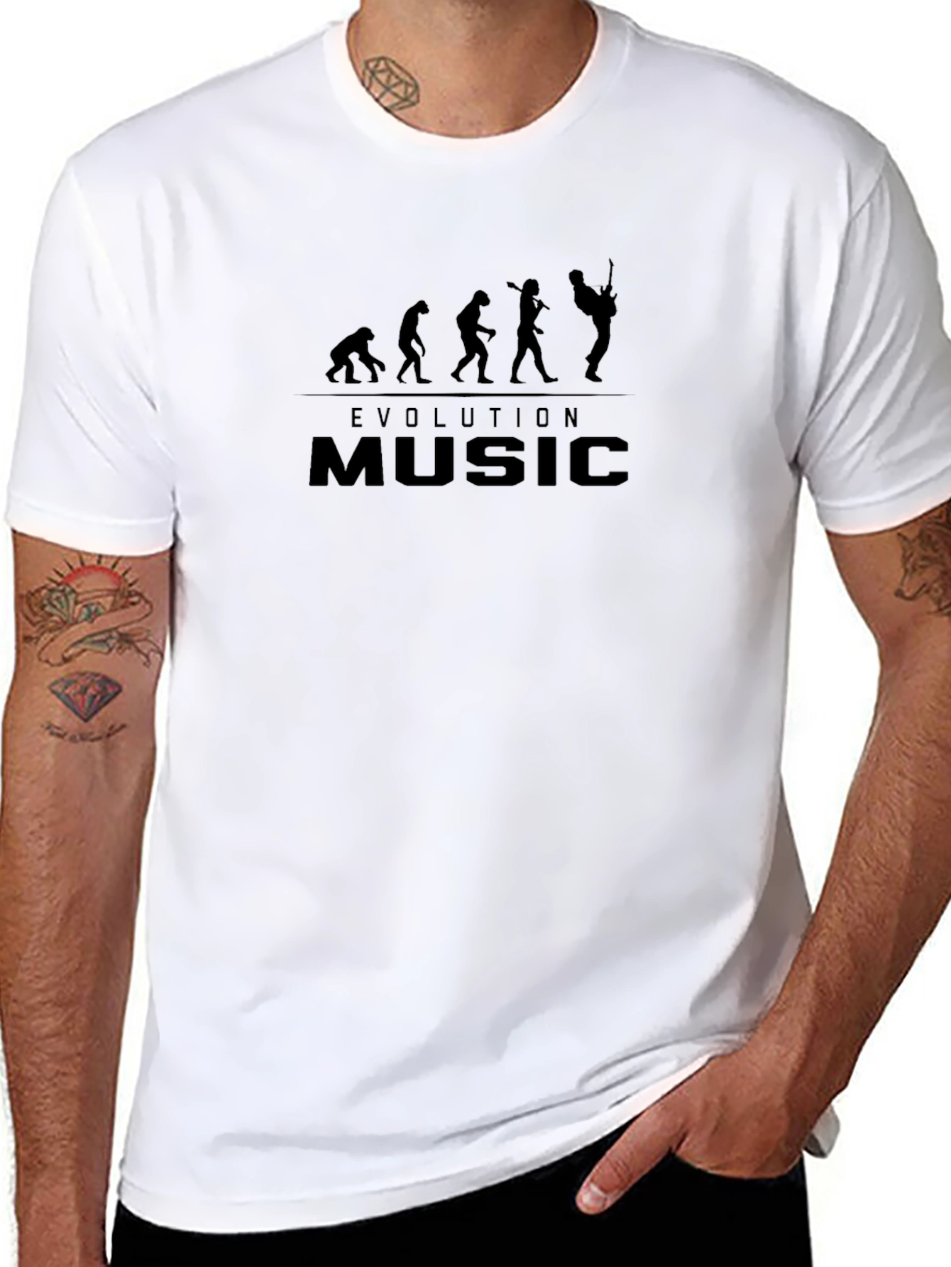 Evolution of Music Black T-Shirt