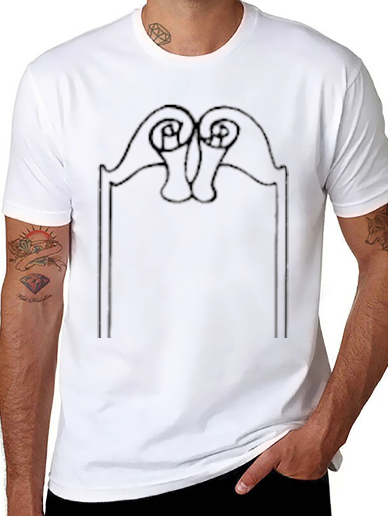 Abstract Graphic T-Shirt - Mens Black Tee