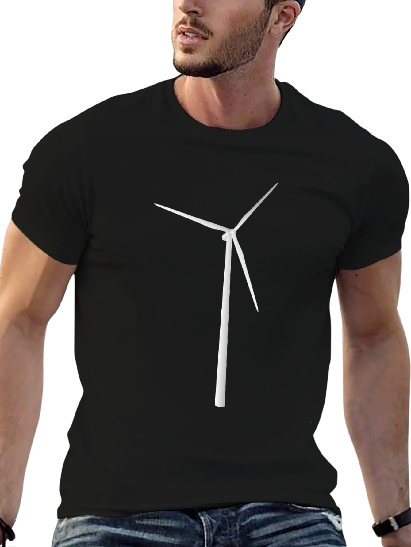 Wind Turbine Graphic Tee - Black