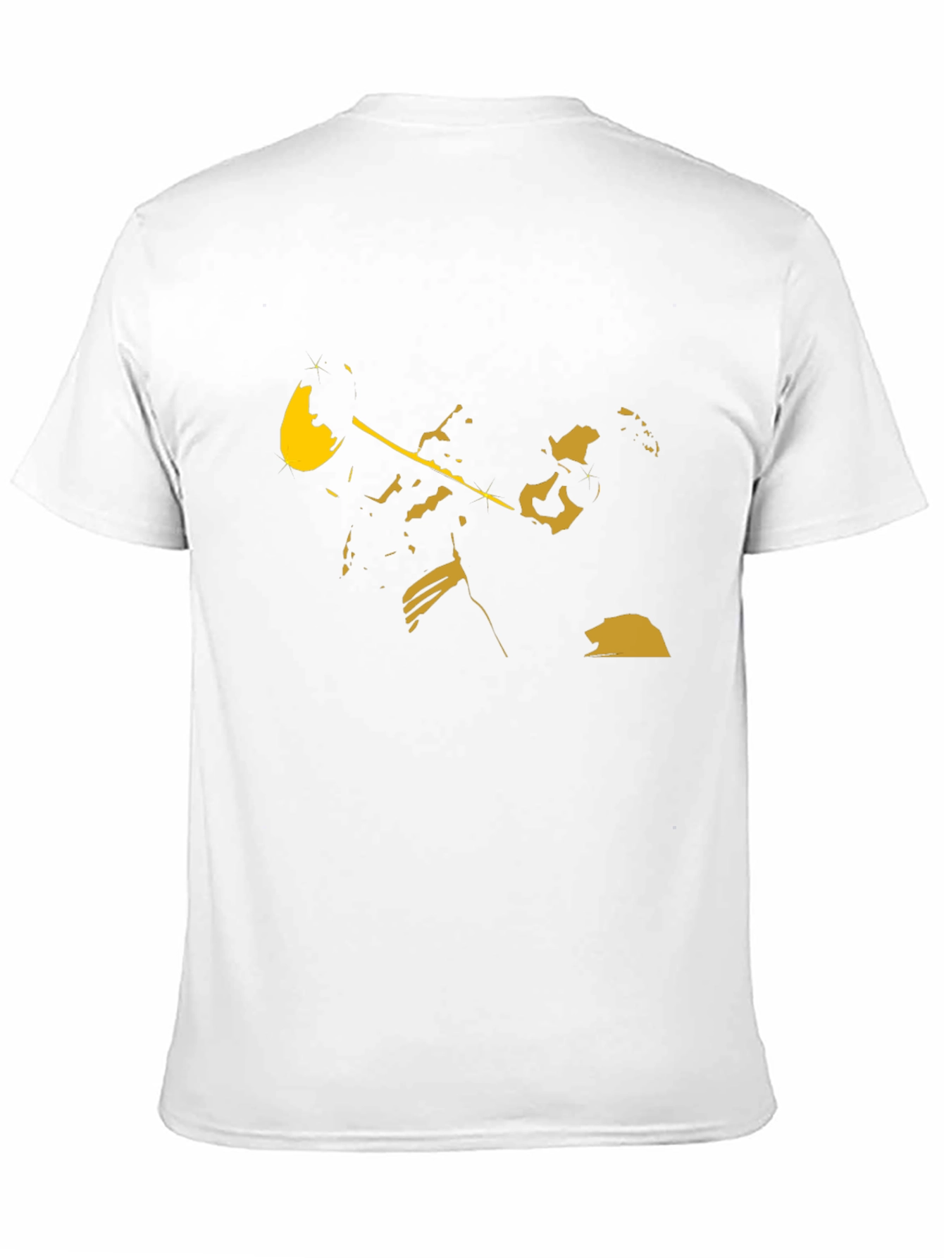 Black T-Shirt with Golden Trumpet Player Design