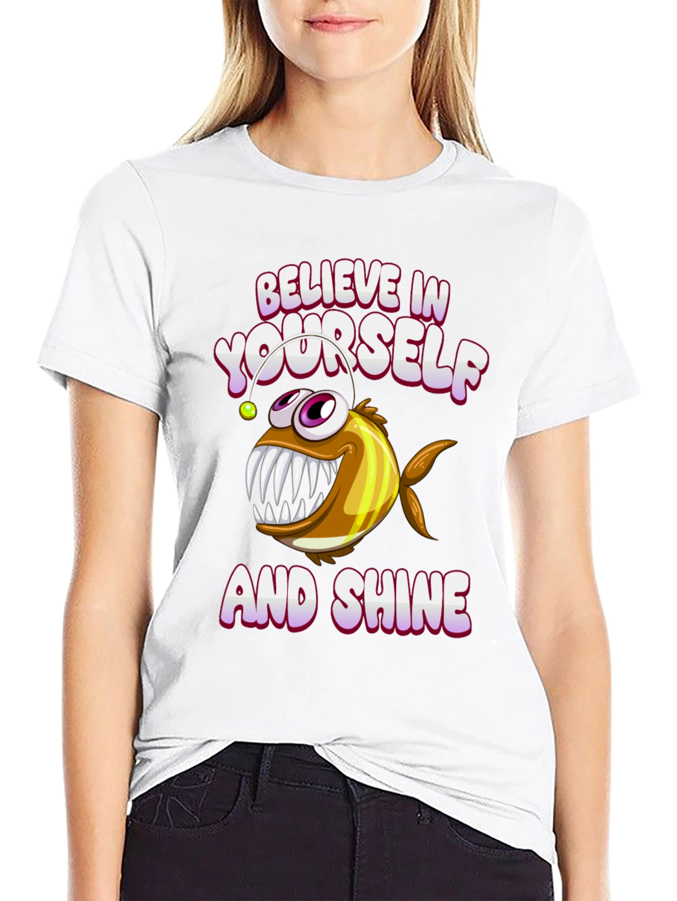 Believe Angler Fish Graphic T-Shirt