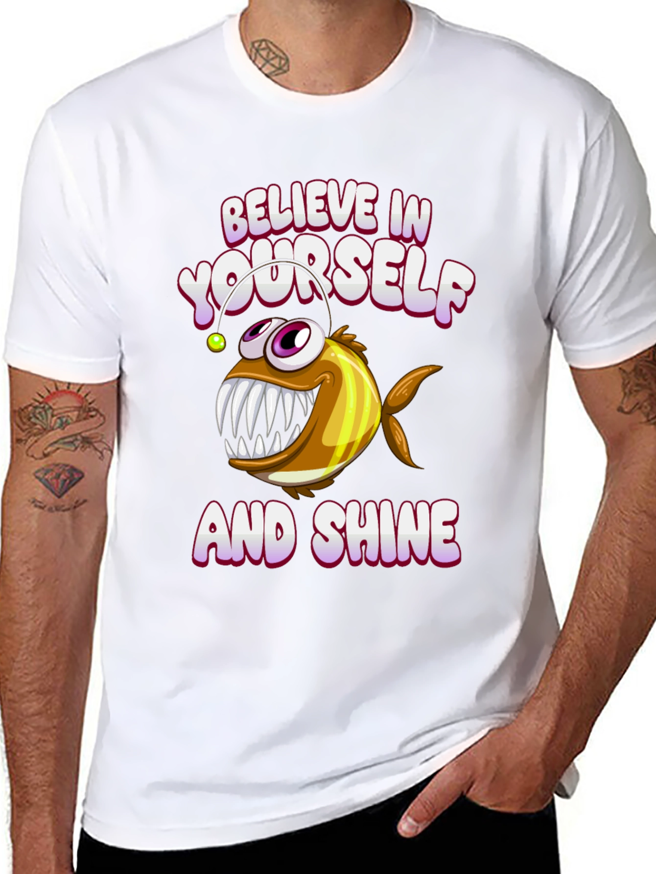 Believe Angler Fish Graphic T-Shirt