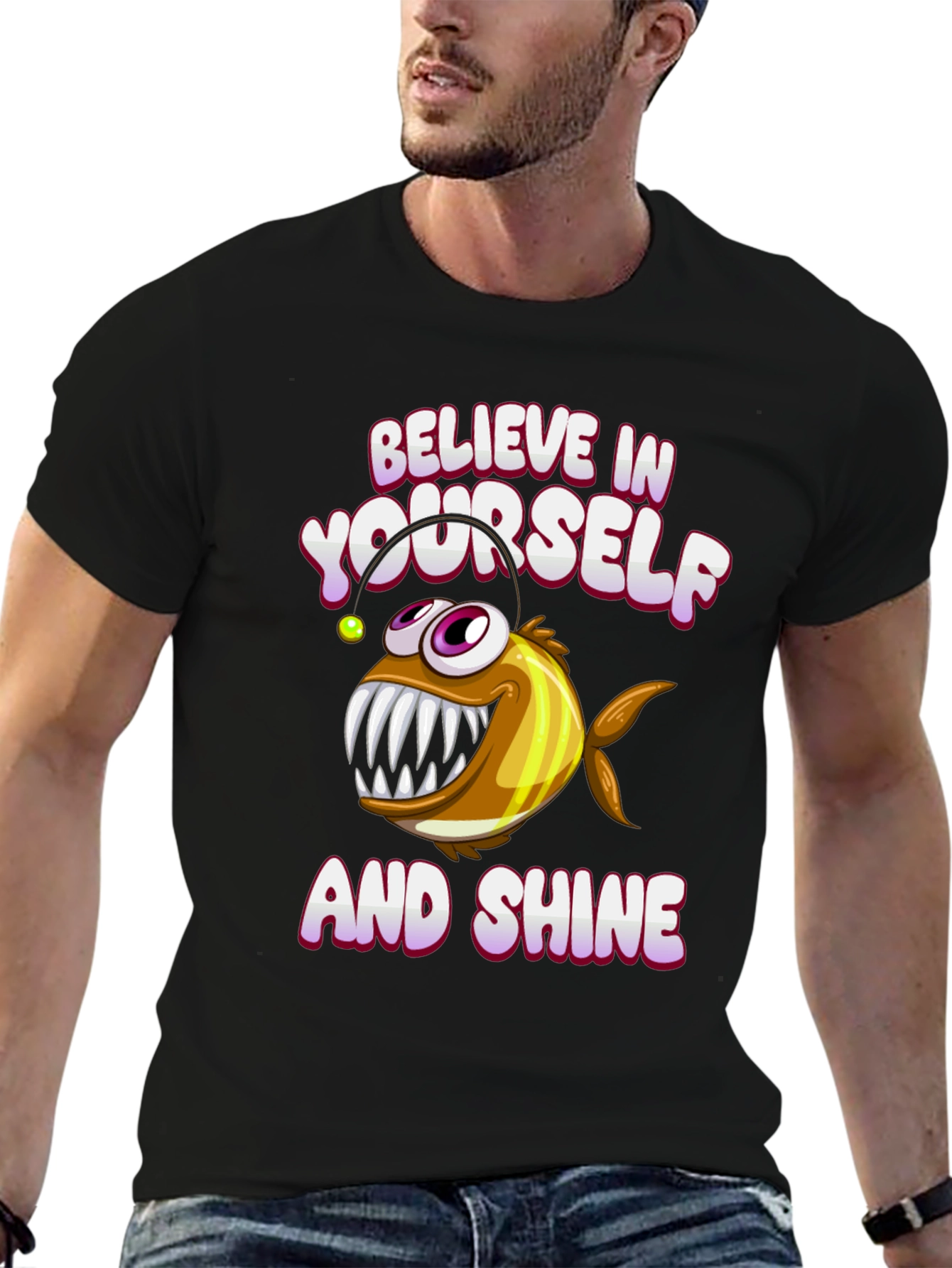 Believe Angler Fish Graphic T-Shirt