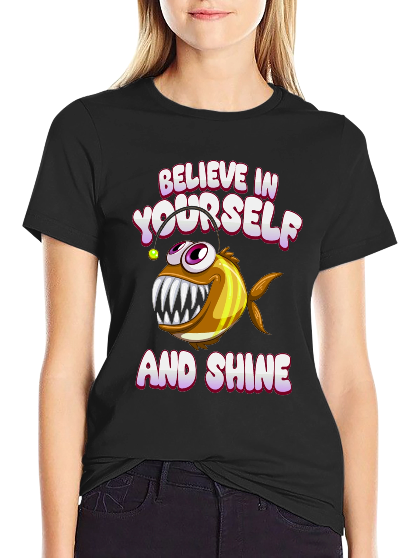 Believe Angler Fish Graphic T-Shirt