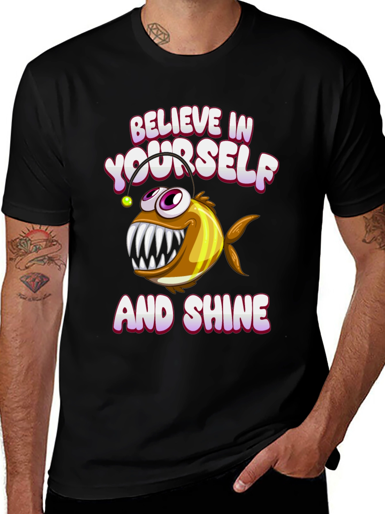 Believe Angler Fish Graphic T-Shirt