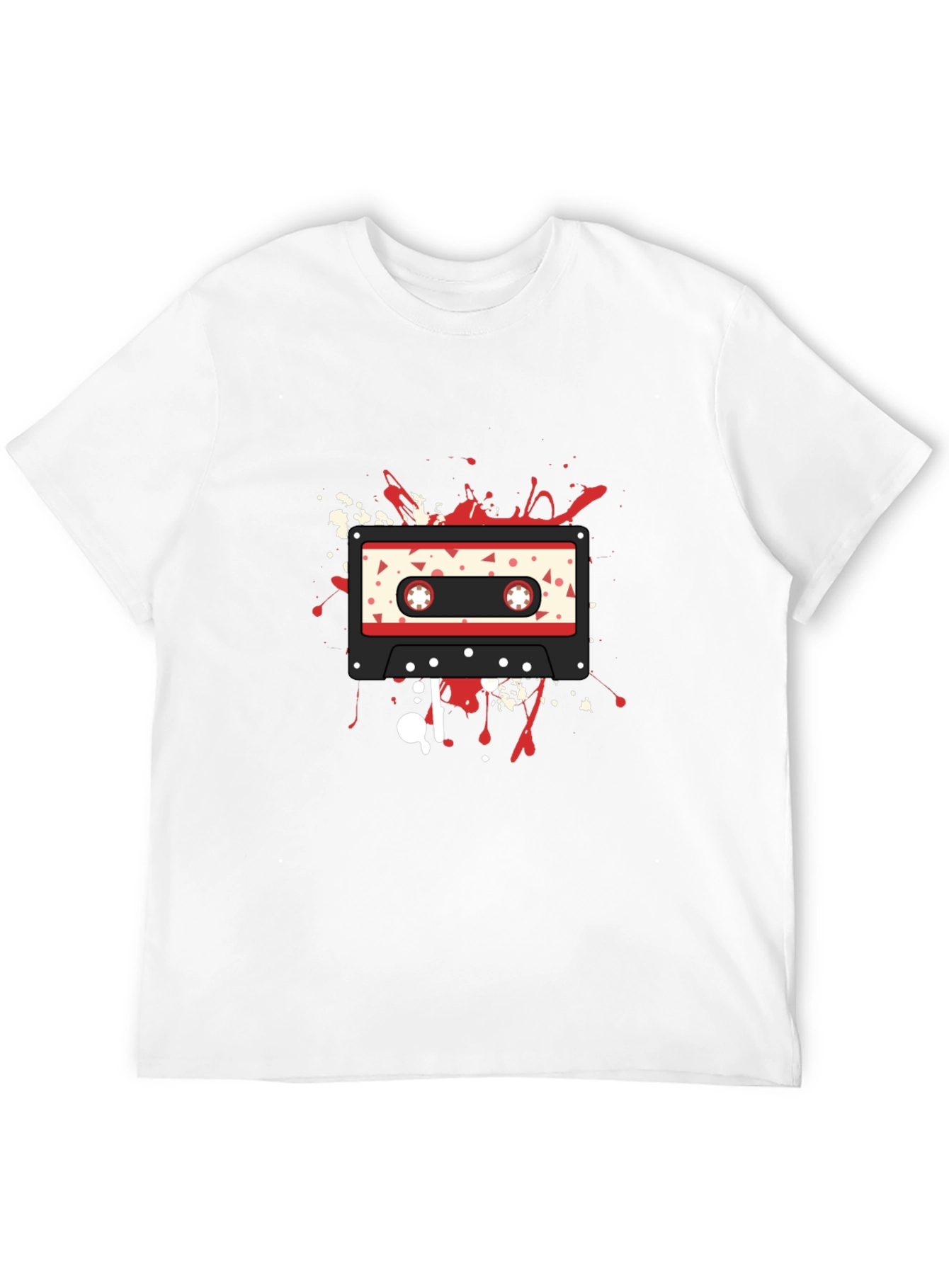 Retro Cassette Graphic T-Shirt - Black