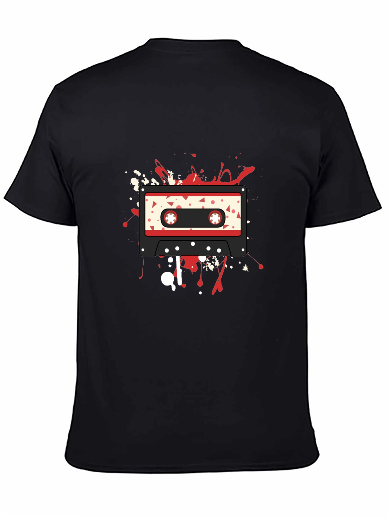 Retro Cassette Graphic T-Shirt - Black