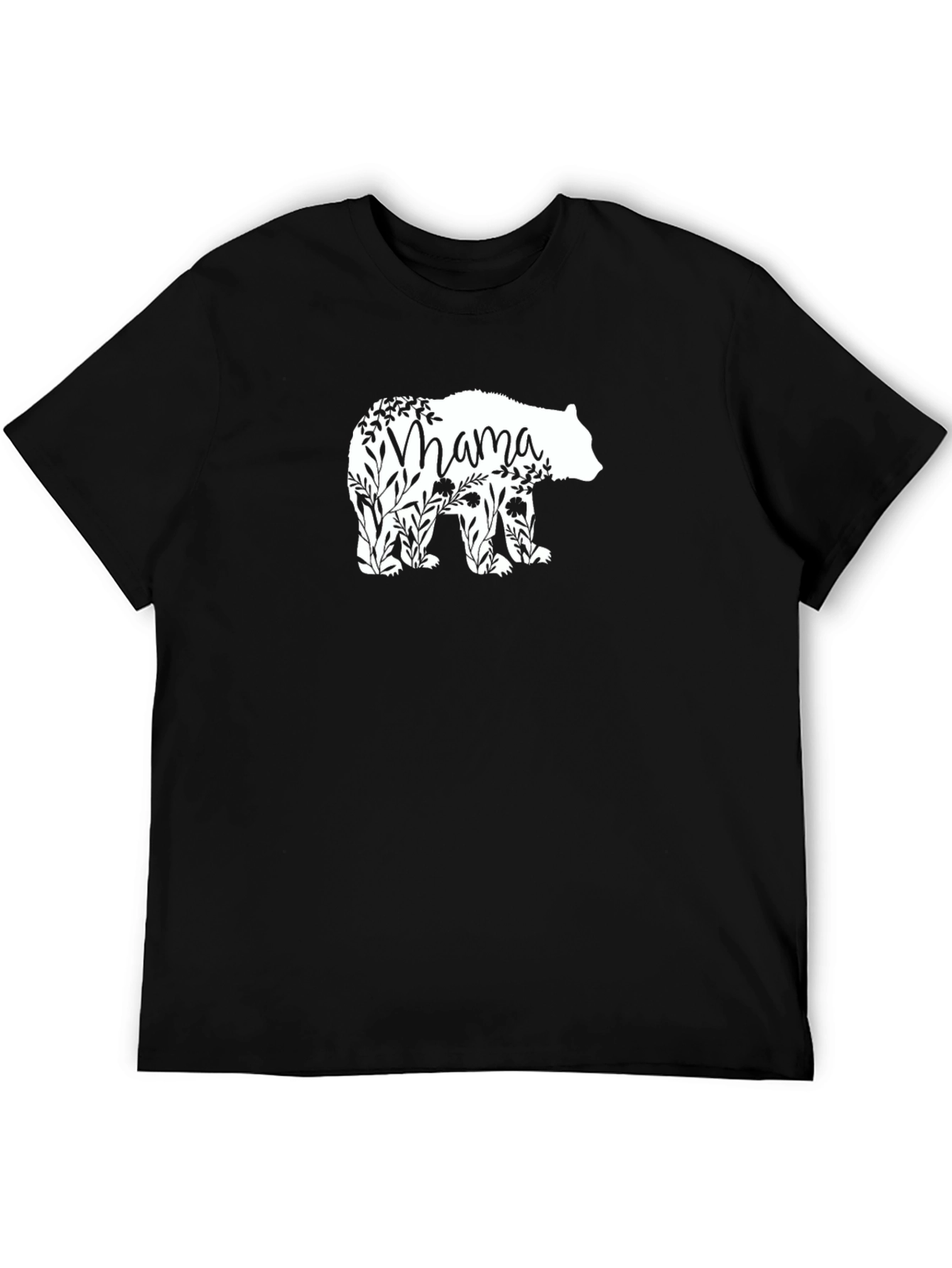 Mama Bear Floral T-Shirt - Black